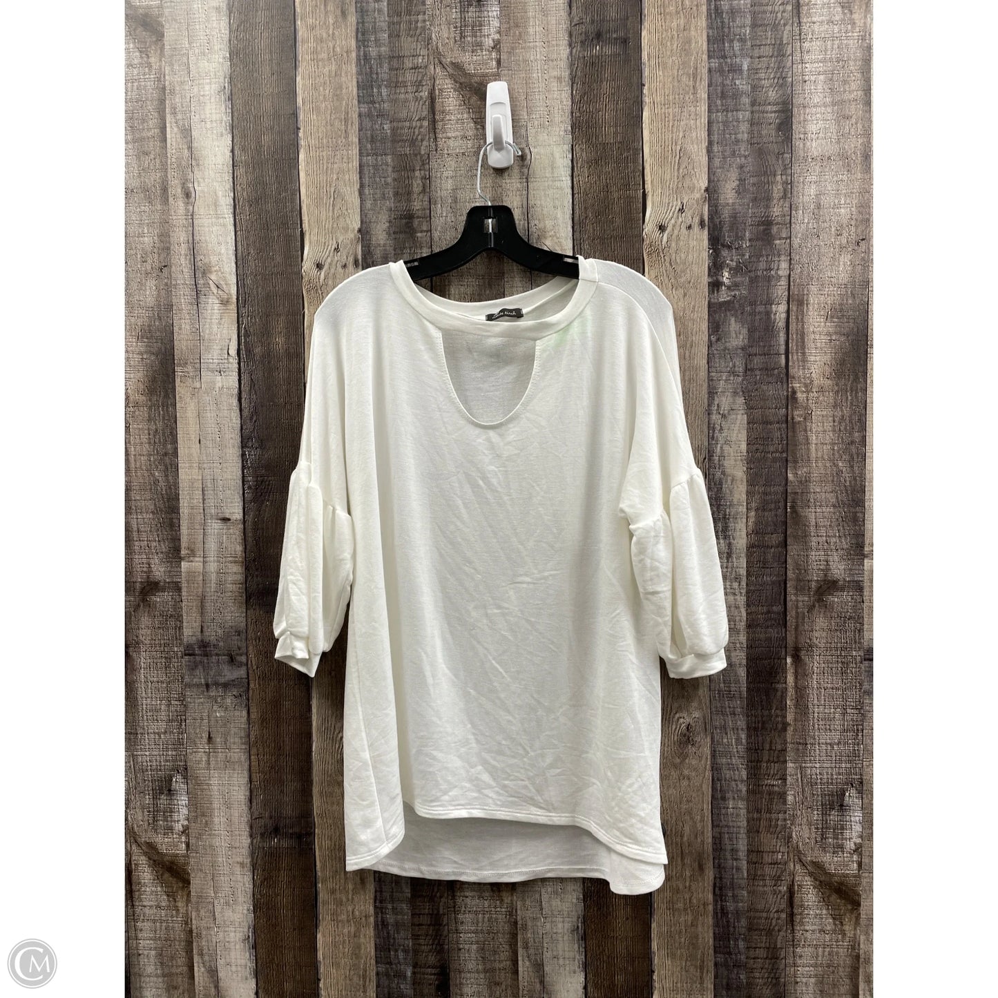 Top 3/4 Sleeve By White Birch In White, Size: L