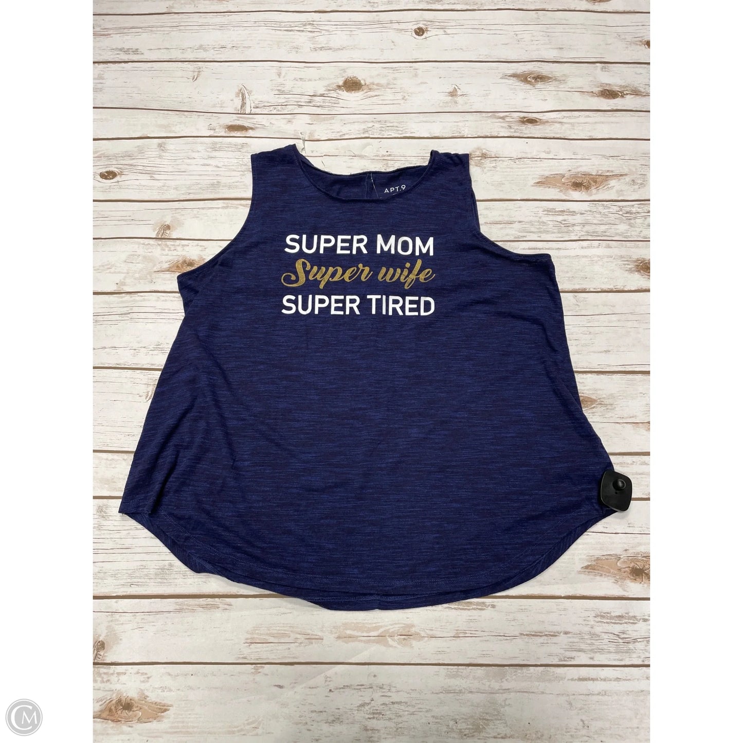 Top Sleeveless By Apt 9 In Blue, Size: Xl