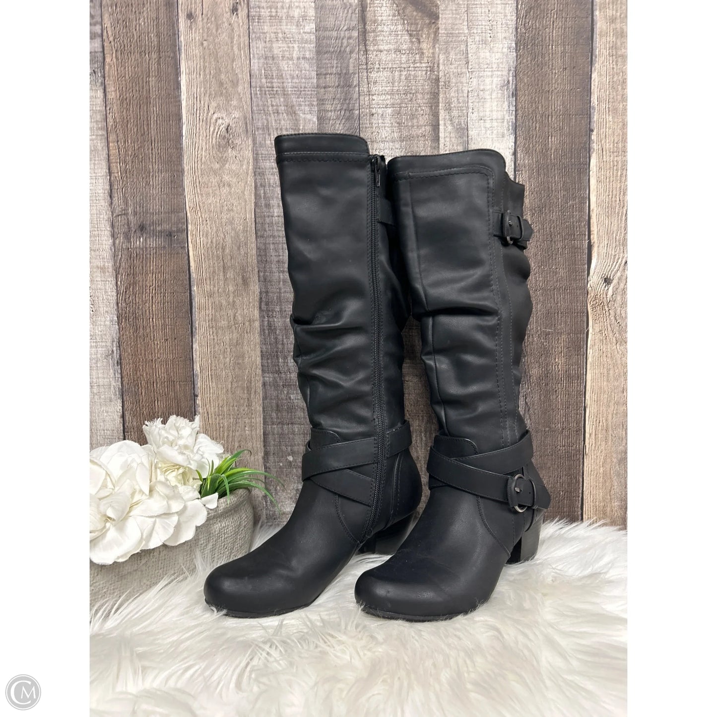 Boots Mid-calf Heels By Rialto In Black, Size: 7