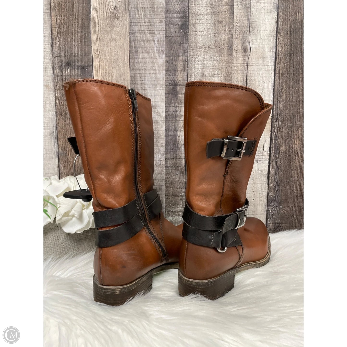 Boots Mid-calf Flats By Clarks In Brown, Size: 6
