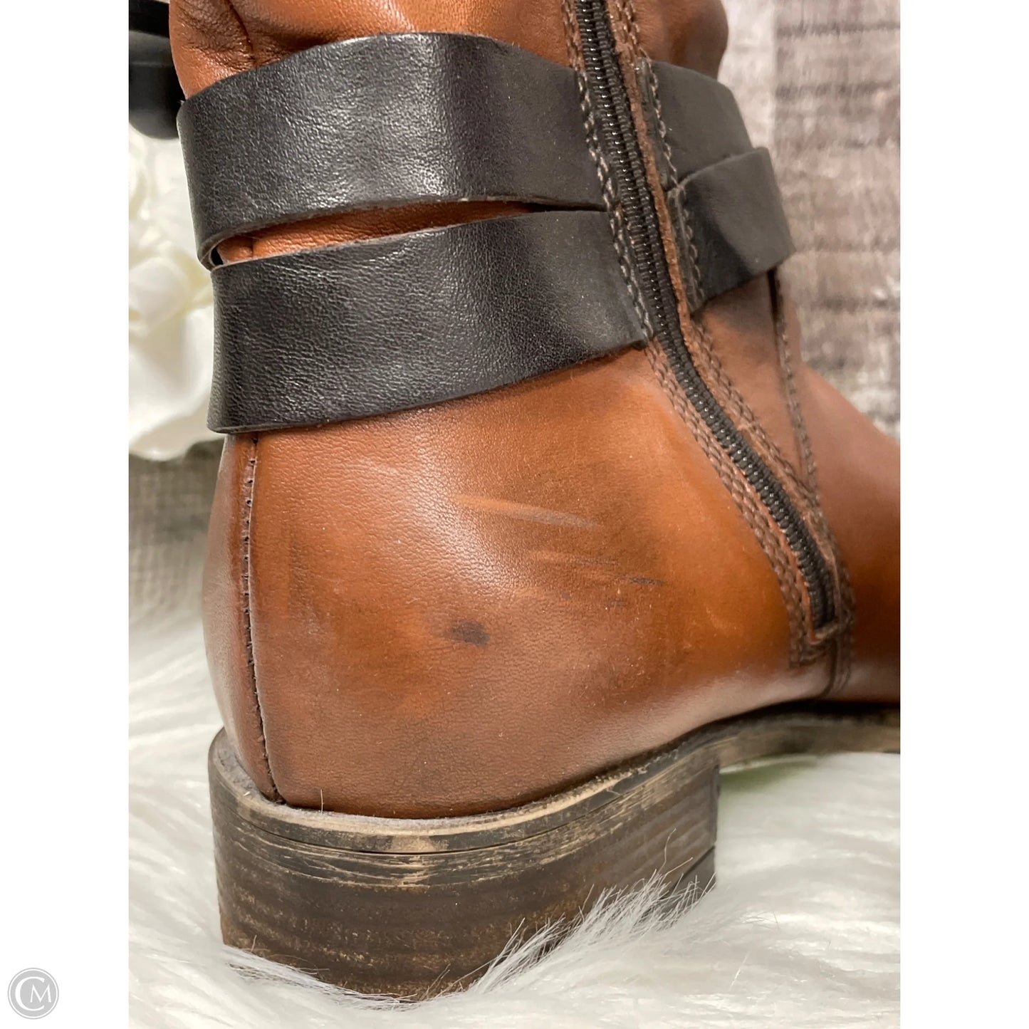 Boots Mid-calf Flats By Clarks In Brown, Size: 6