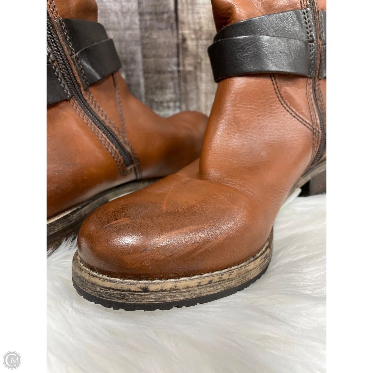Boots Mid-calf Flats By Clarks In Brown, Size: 6
