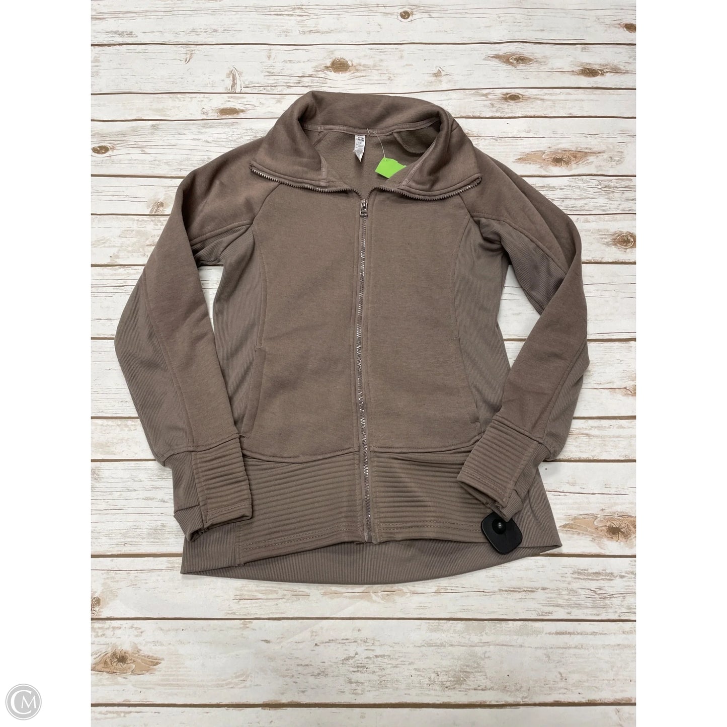 Athletic Jacket By Rbx In Taupe, Size: S