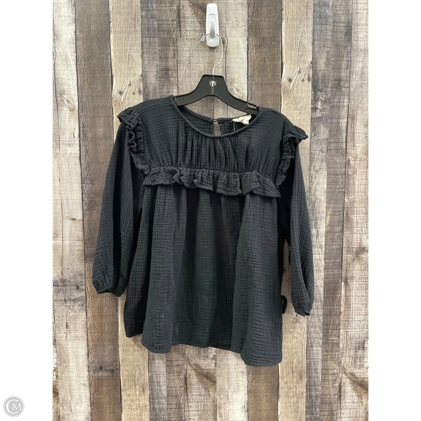 Top 3/4 Sleeve By Cme In Black, Size: M