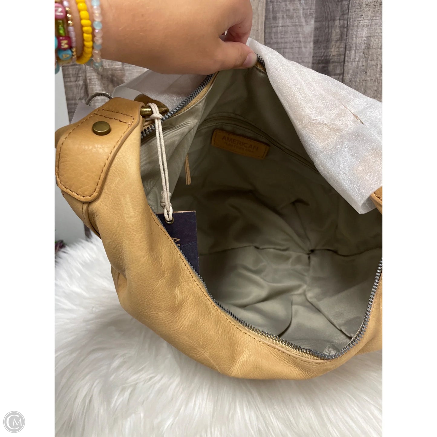 Handbag Leather By Cme, Size: Large