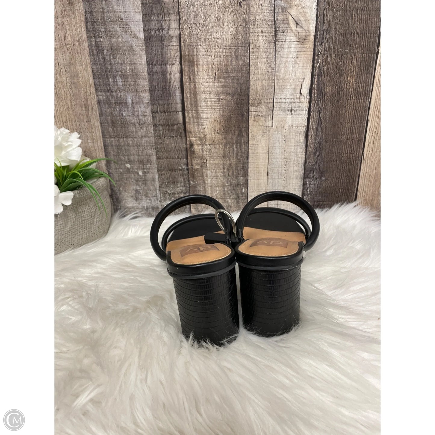 Sandals Heels Block By Dv In Black, Size: 9