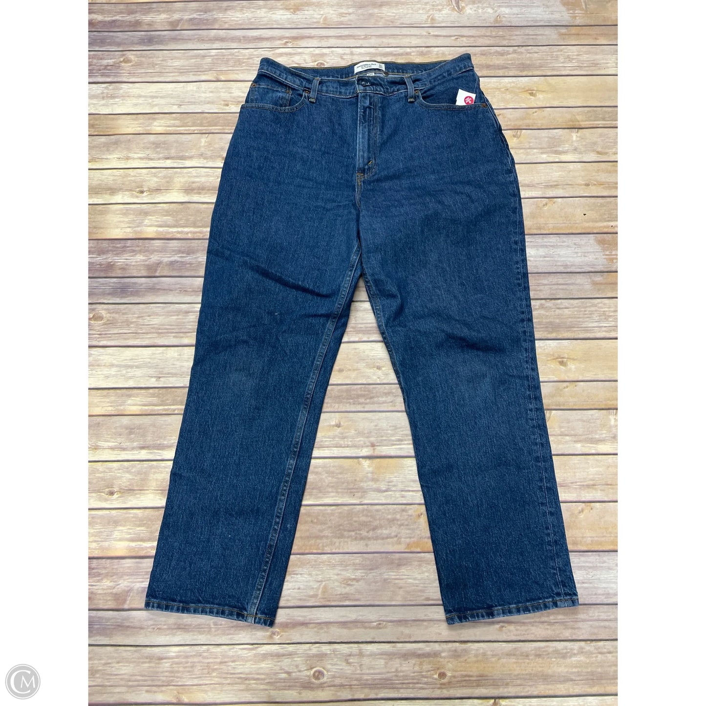Jeans Straight By Abercrombie And Fitch In Blue Denim, Size: 14