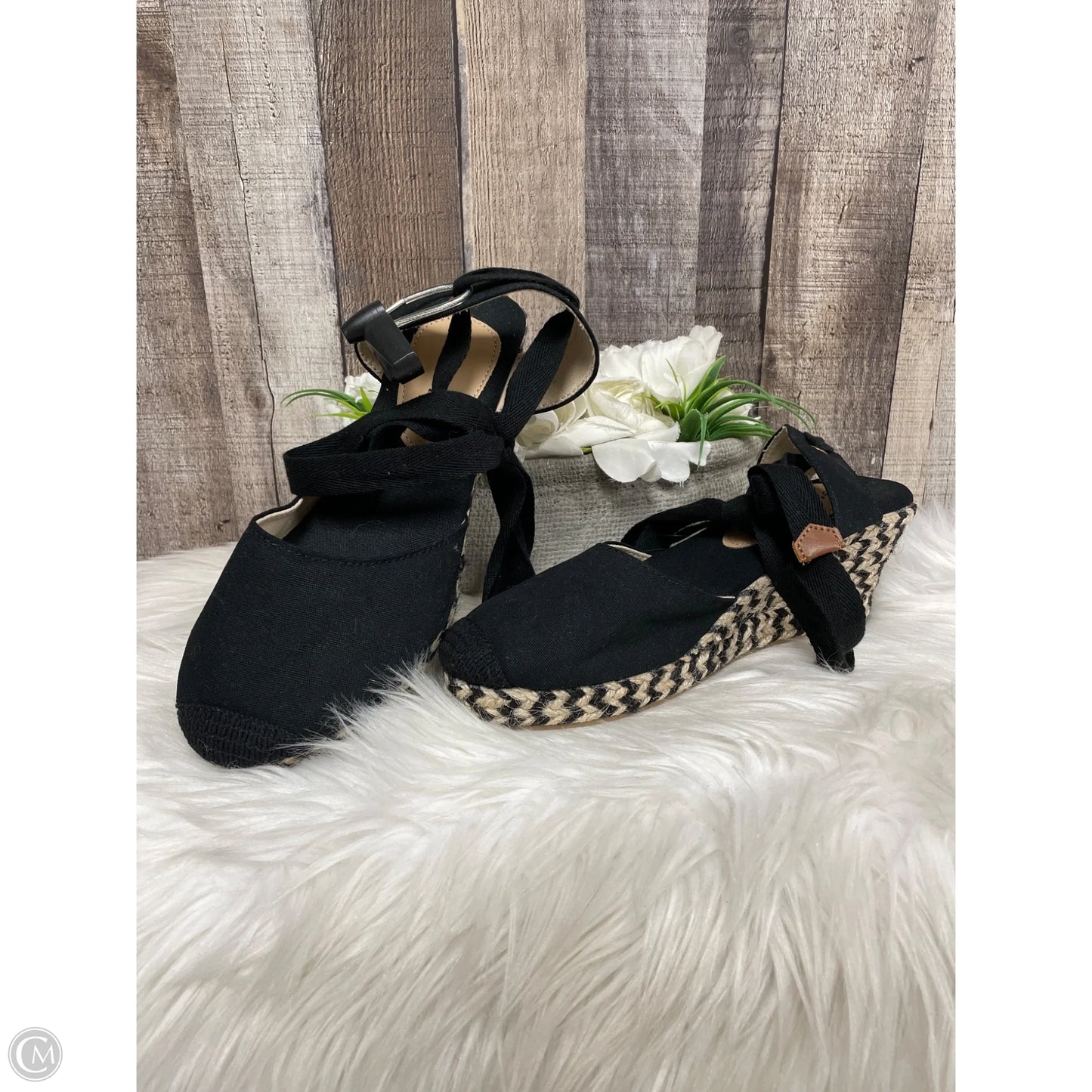 Shoes Heels Wedge By Serra In Black, Size: 7