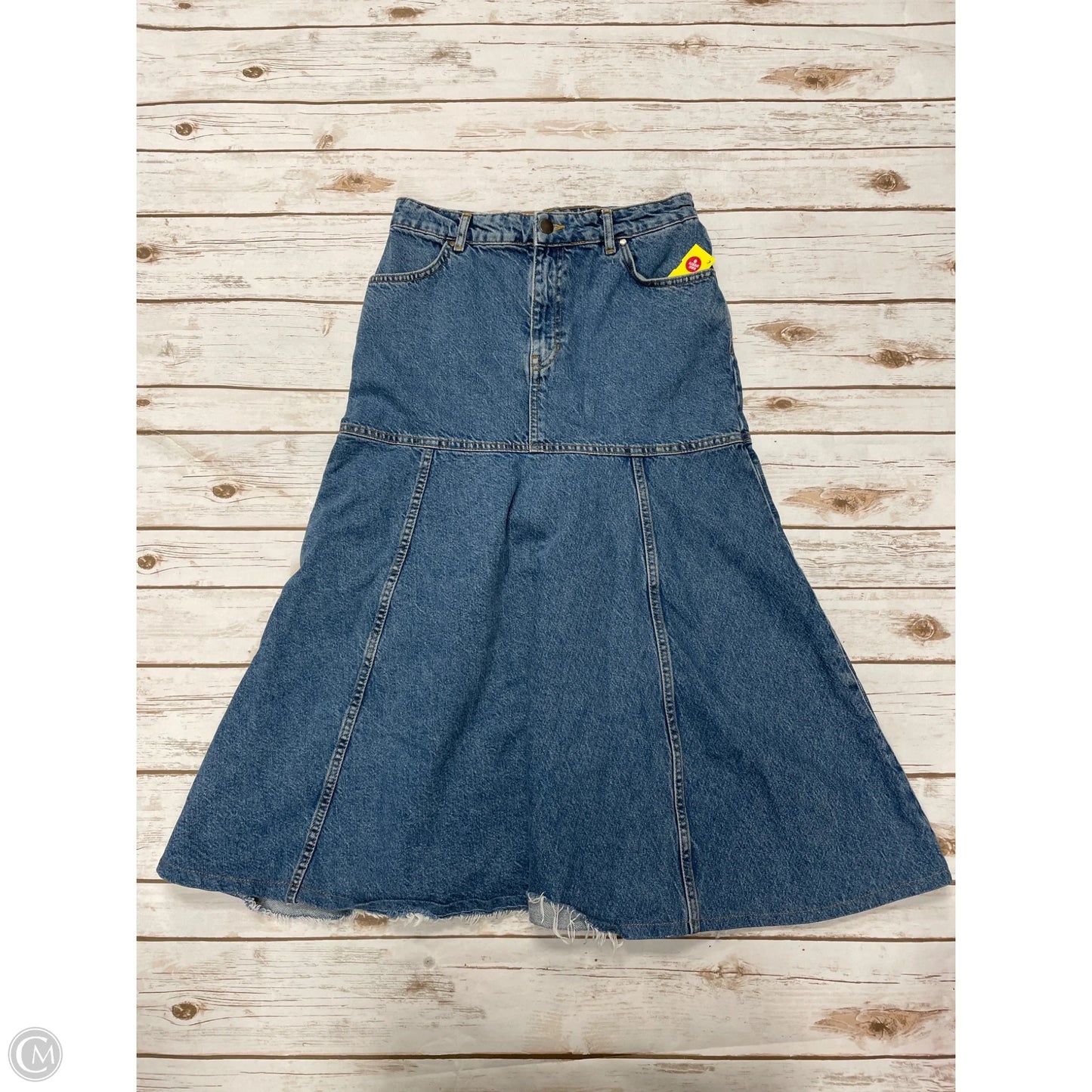 Skirt Maxi By Zara In Blue Denim, Size: M
