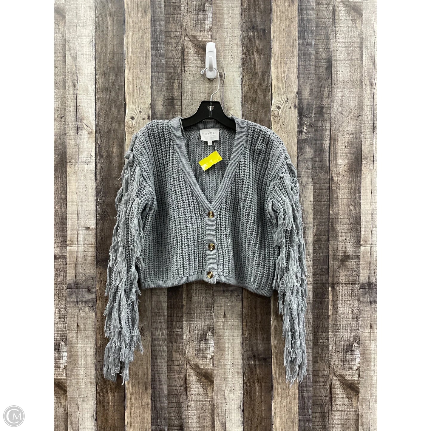 Sweater Cardigan By Hayden La In Grey, Size: S