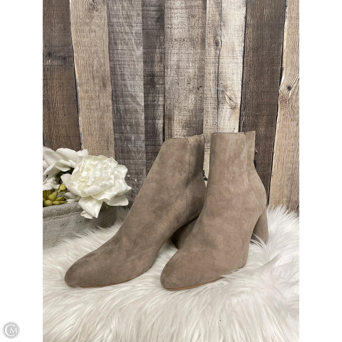 Boots Ankle Heels By Old Navy In Taupe, Size: 8