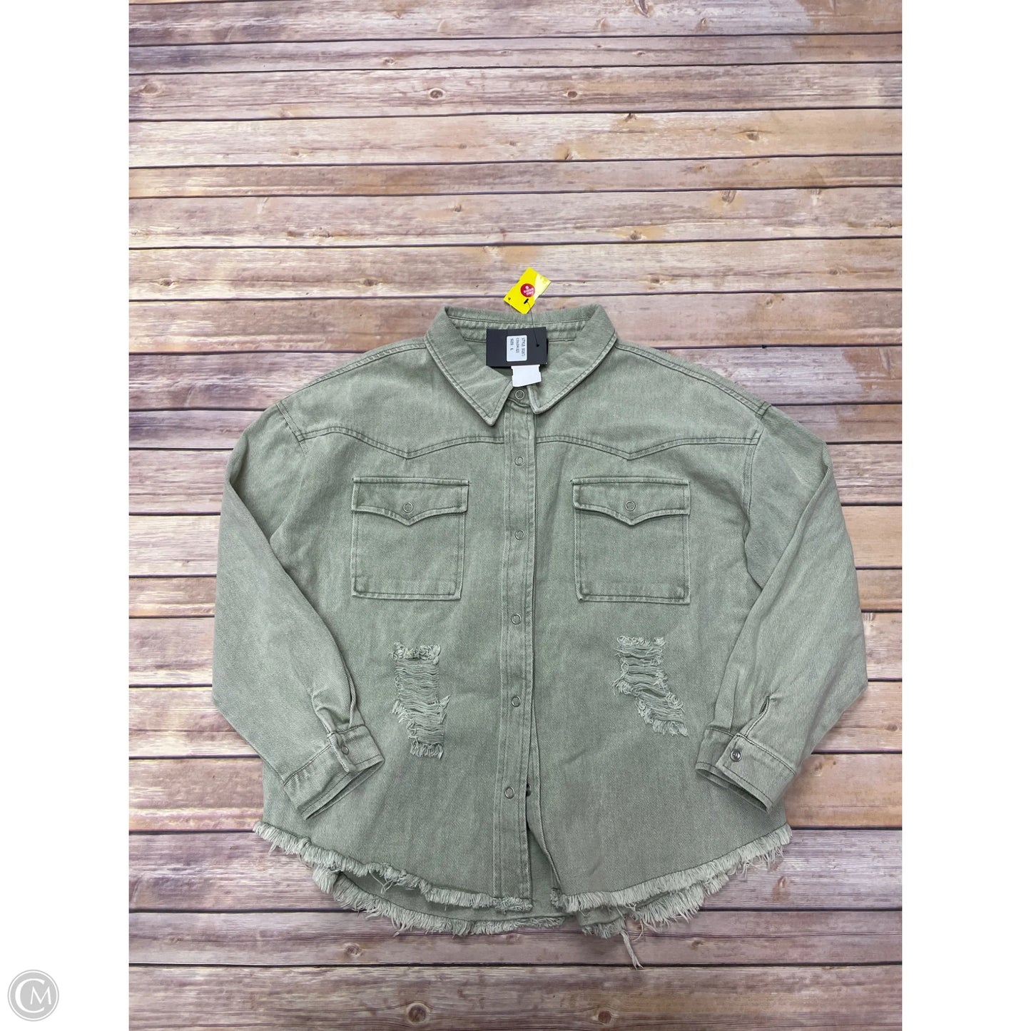 Jacket Shirt By Blue B In Green, Size: L