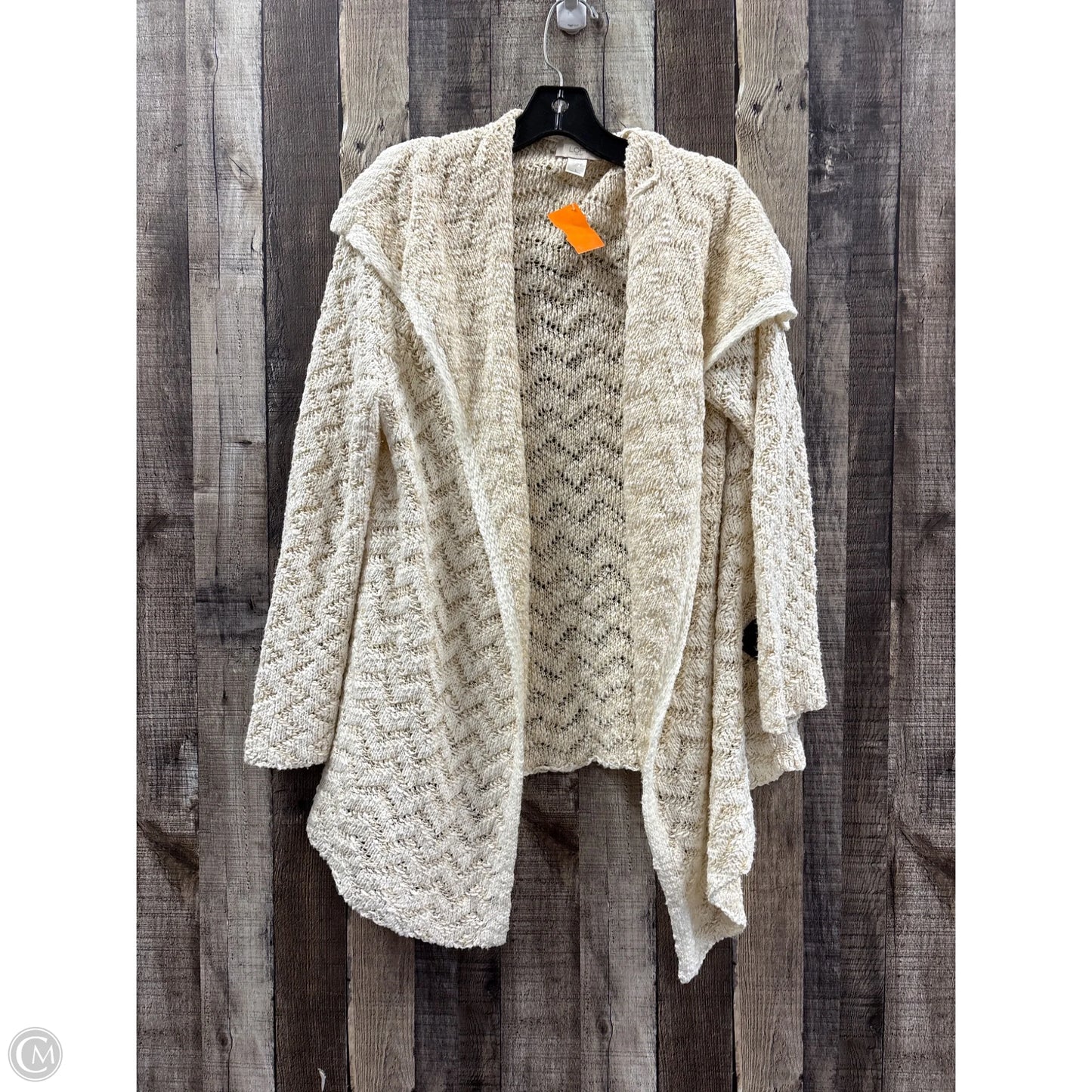 Sweater Cardigan By Loft In Beige, Size: L