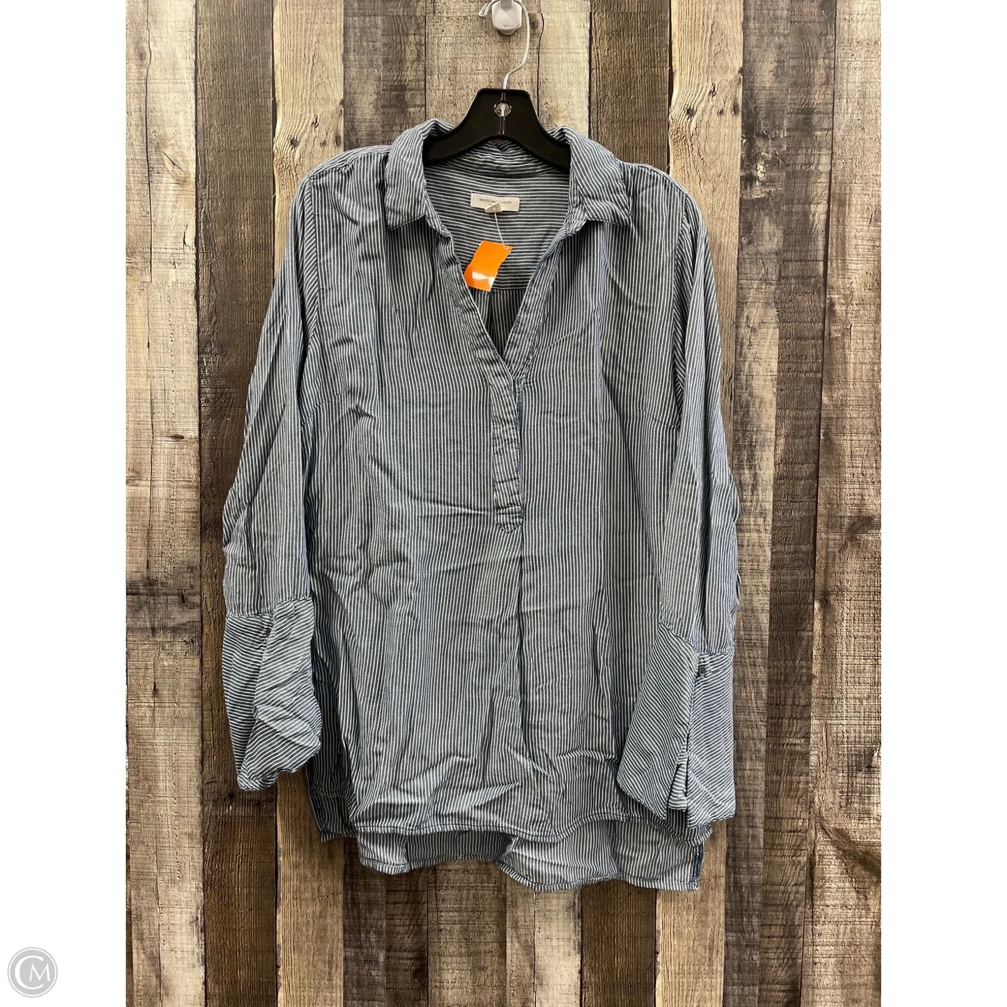 Top Long Sleeve By Beachlunchlounge In Striped Pattern, Size: L
