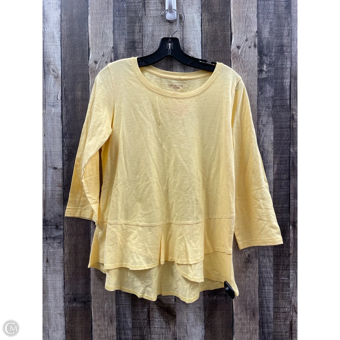 Top Long Sleeve By Coldwater Creek In Yellow, Size: Xs