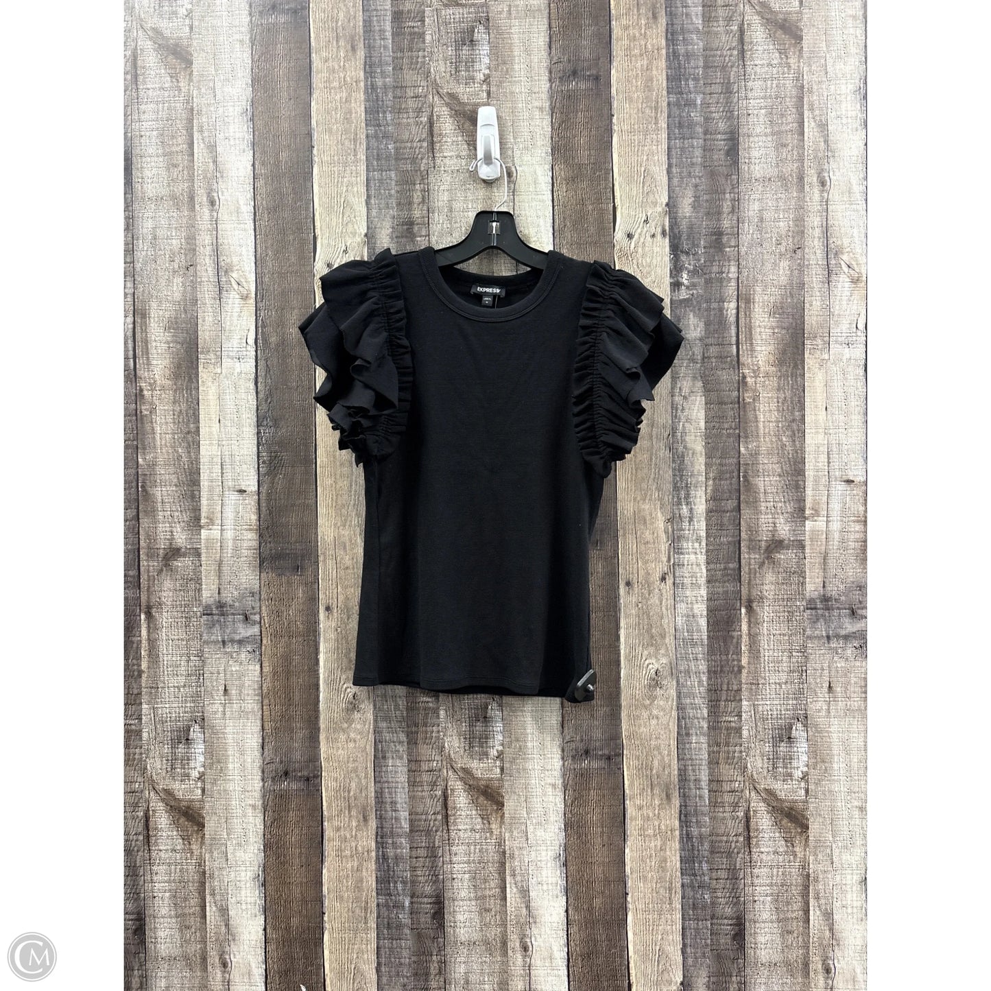 Top Short Sleeve By Express In Black, Size: M
