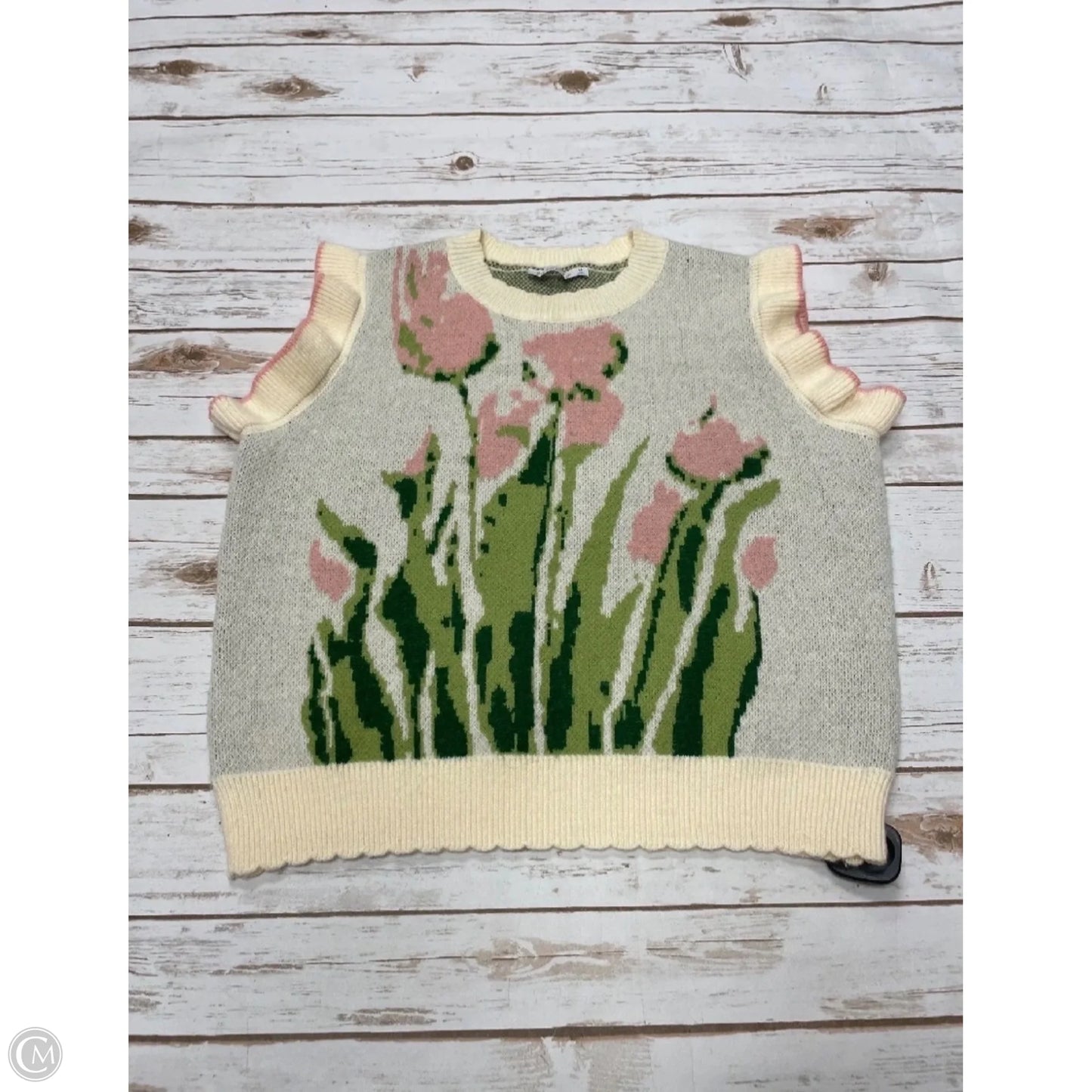 Sweater Short Sleeve By See And Be Seen In Floral Print, Size: M