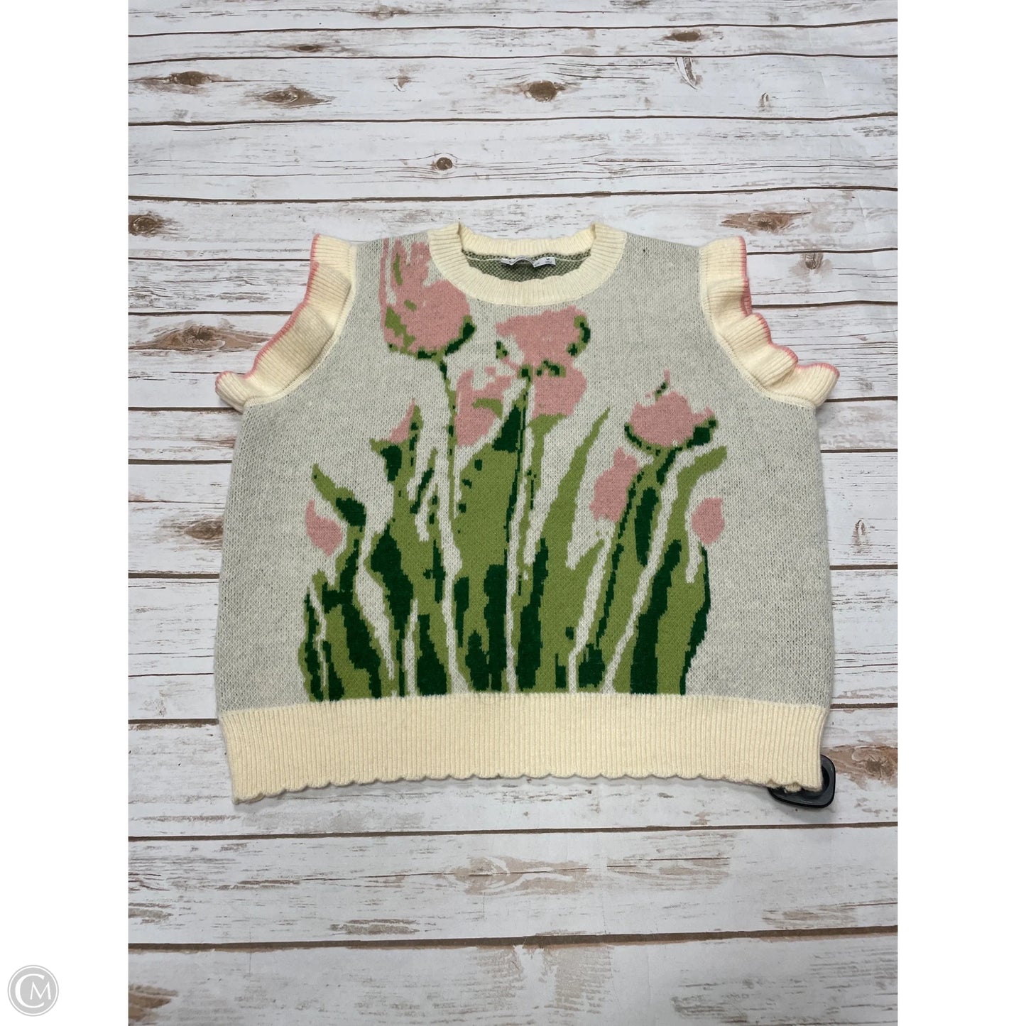 Sweater Short Sleeve By See And Be Seen In Floral Print, Size: M