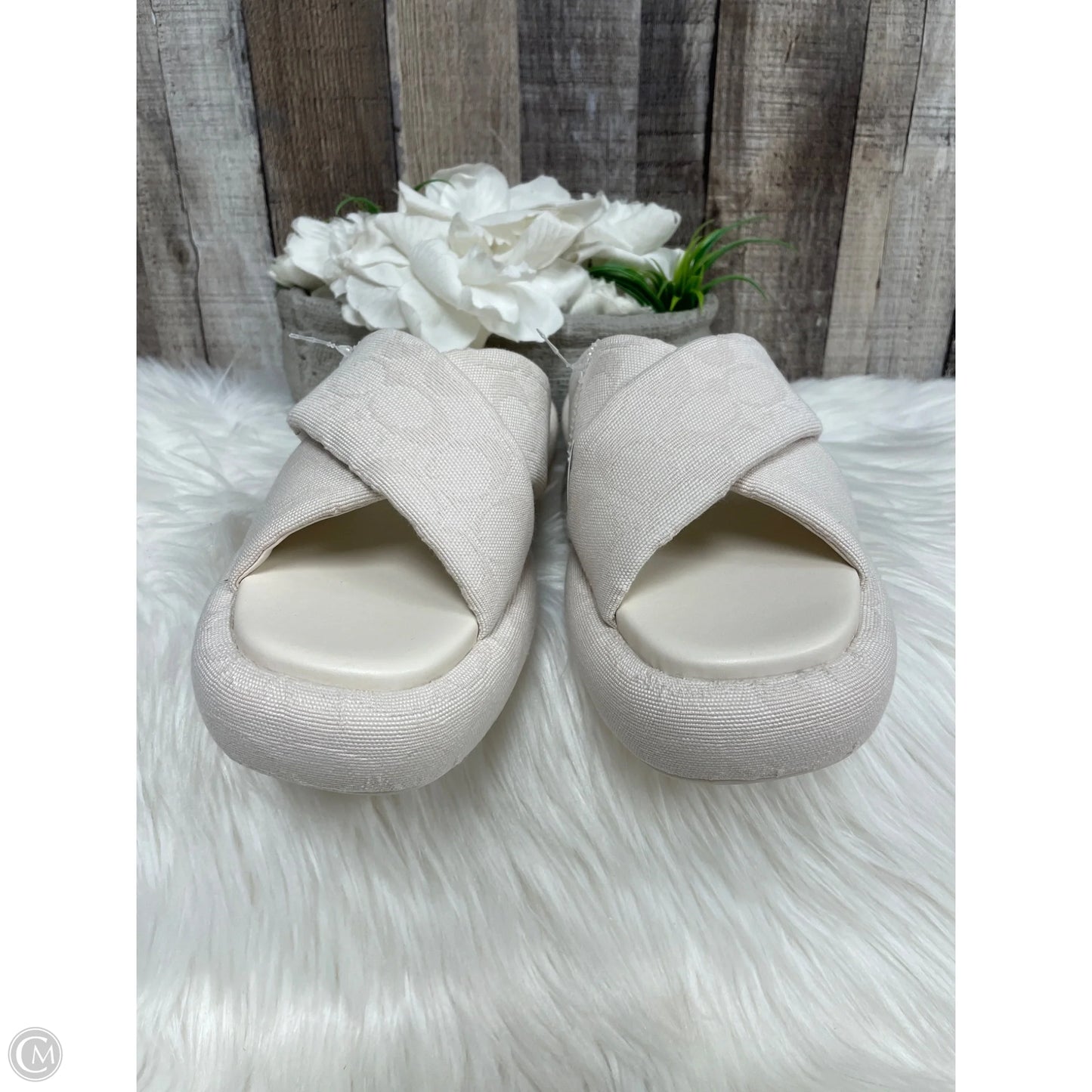 Sandals Designer By Coach In Ivory, Size: 7.5