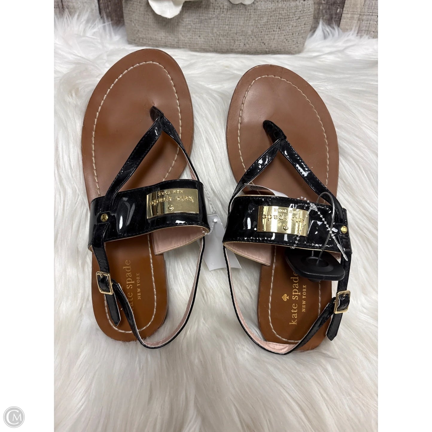 Sandals Designer By Kate Spade In Black, Size: 7