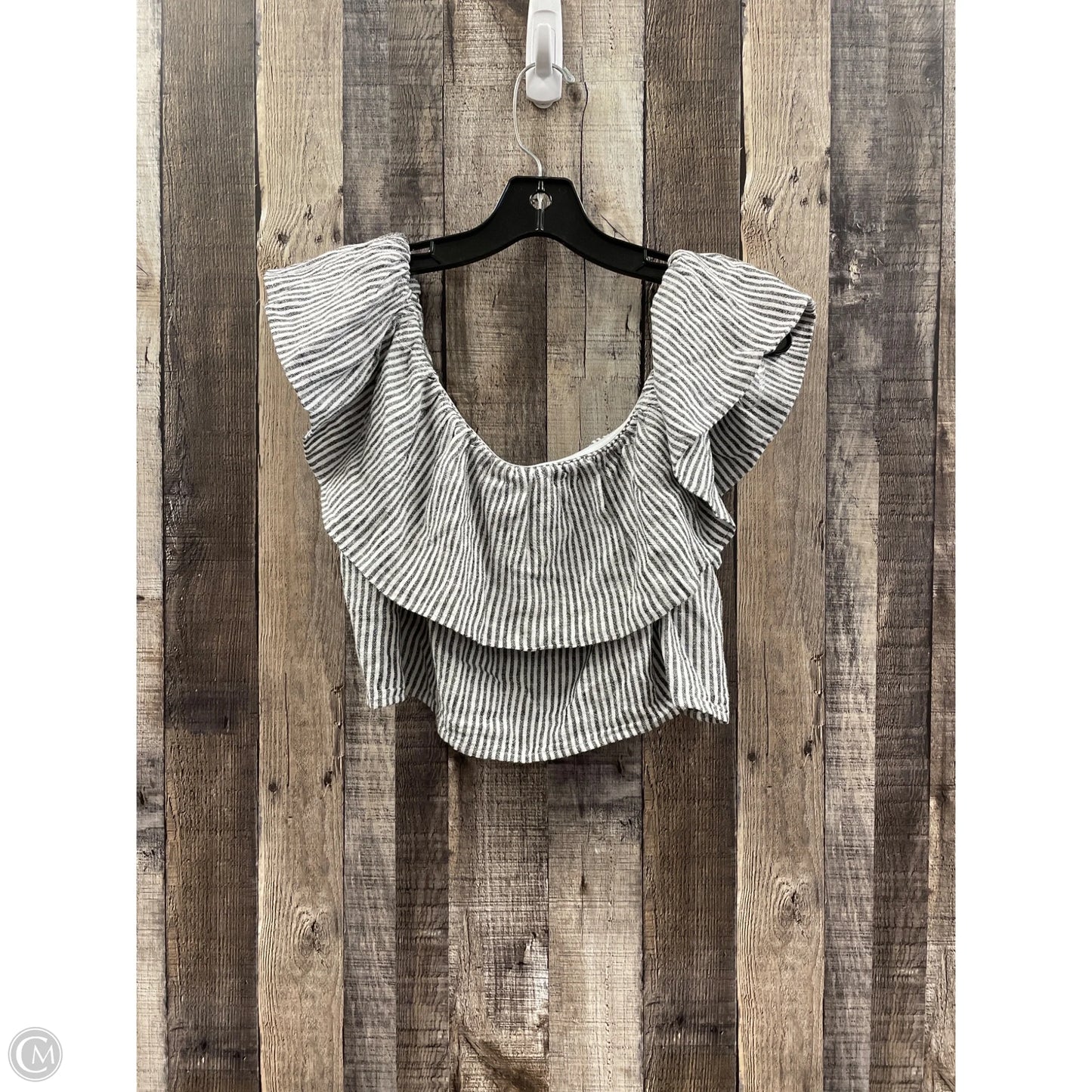 Top Short Sleeve By A New Day In Striped Pattern, Size: L
