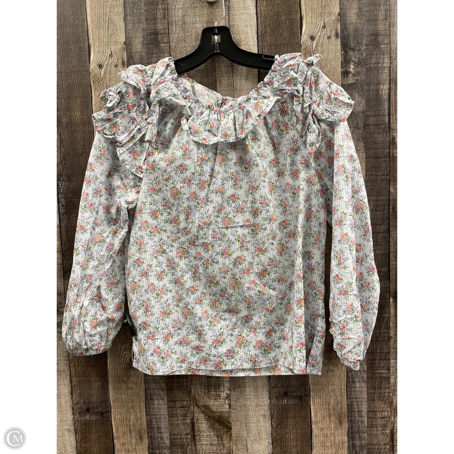 Top Long Sleeve By J. Crew In Floral Print, Size: S