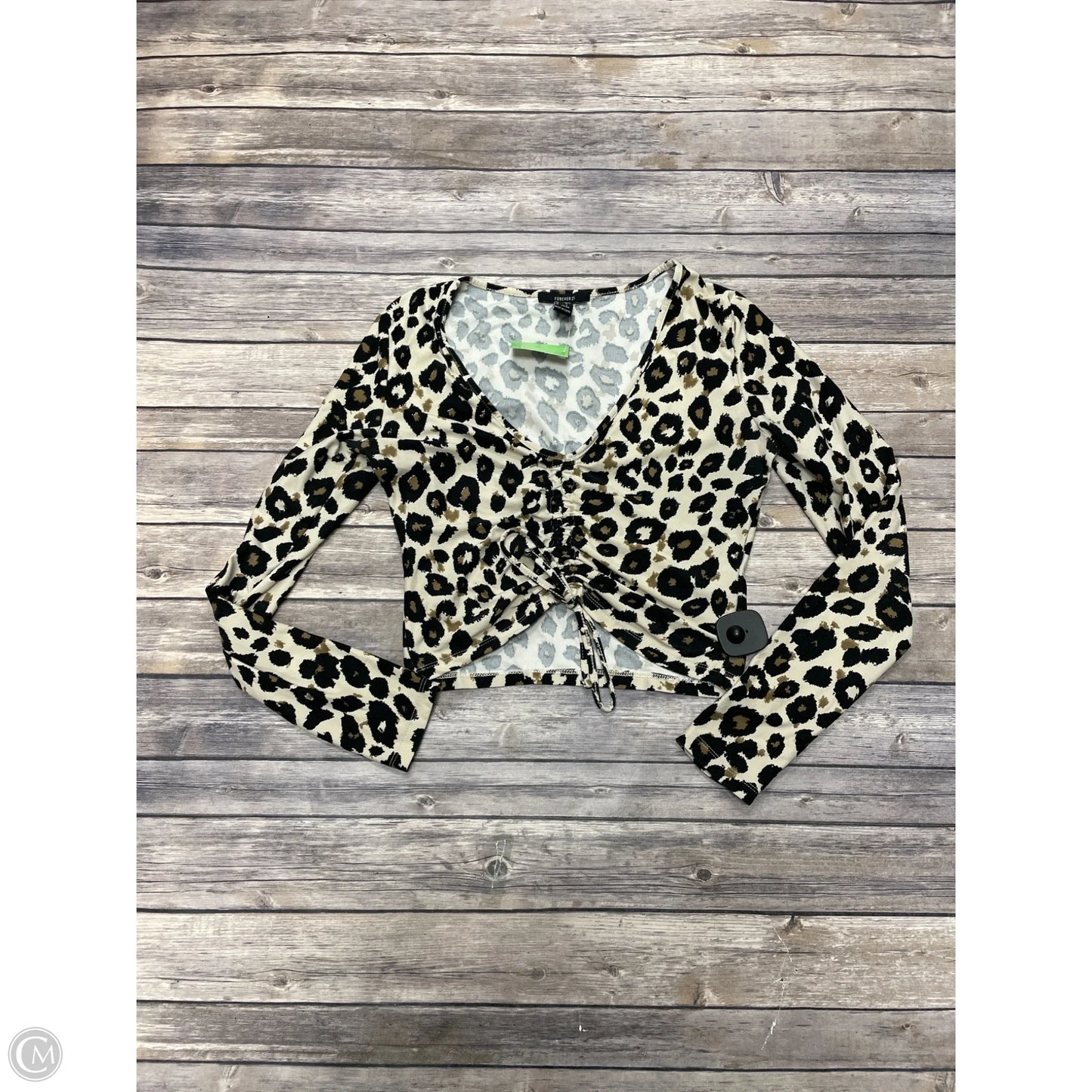 Top Short Sleeve By Forever 21 In Animal Print, Size: L