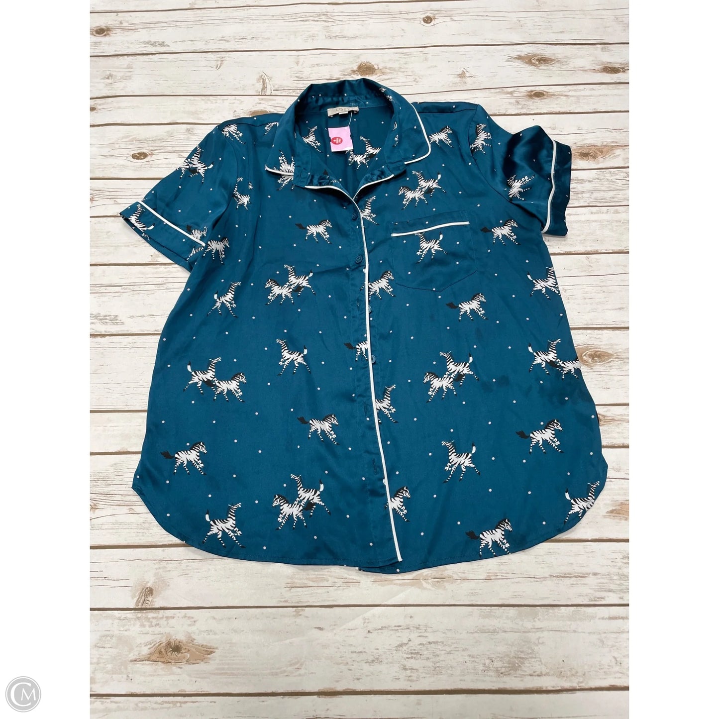 Pajamas 2pc By Loft In Teal, Size: L