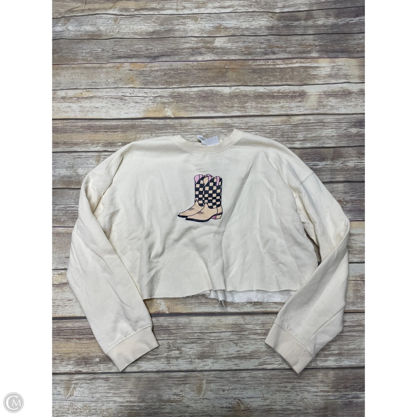 Sweatshirt Crewneck By Cme In Cream, Size: L