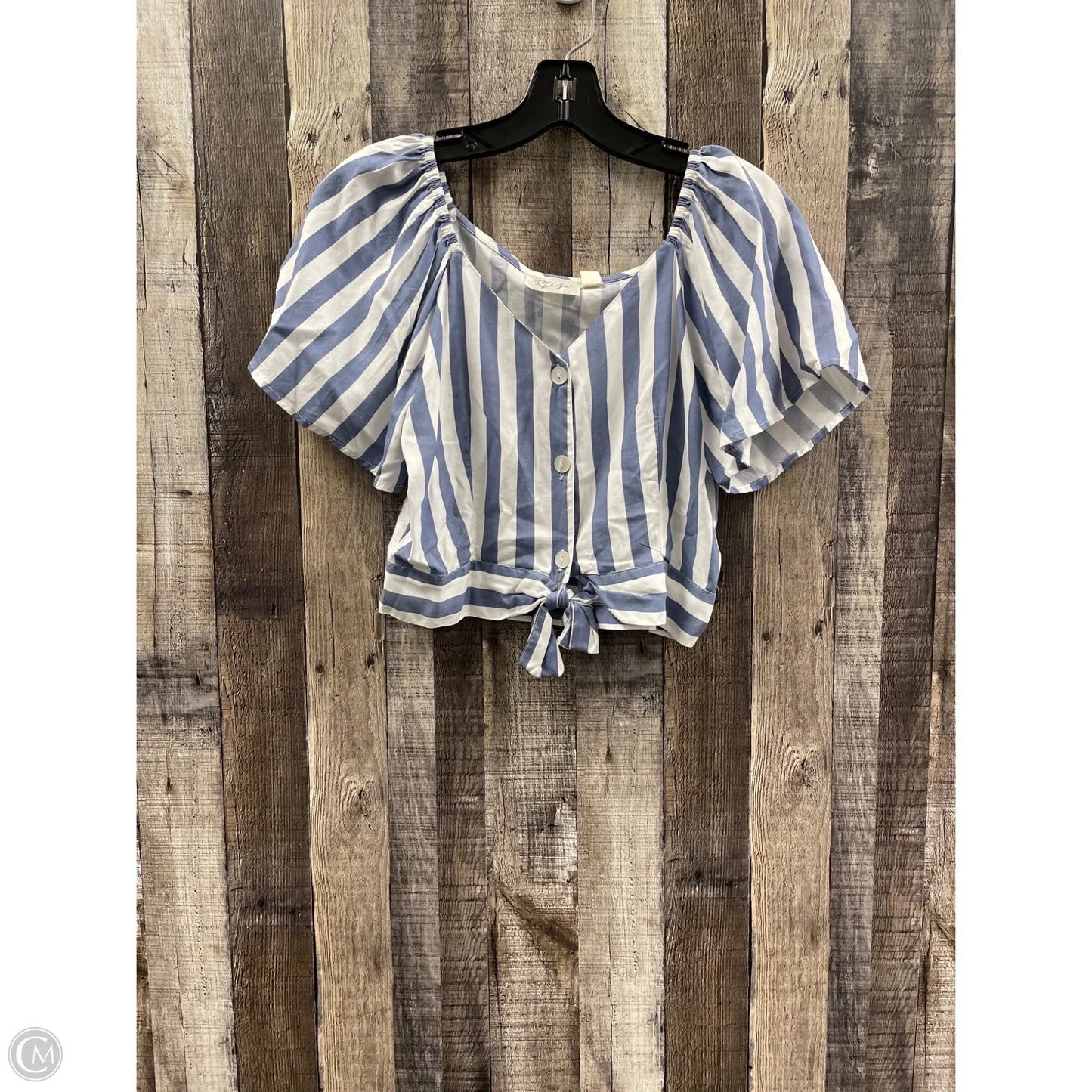 Top Short Sleeve By Rd Style In Blue & White, Size: S