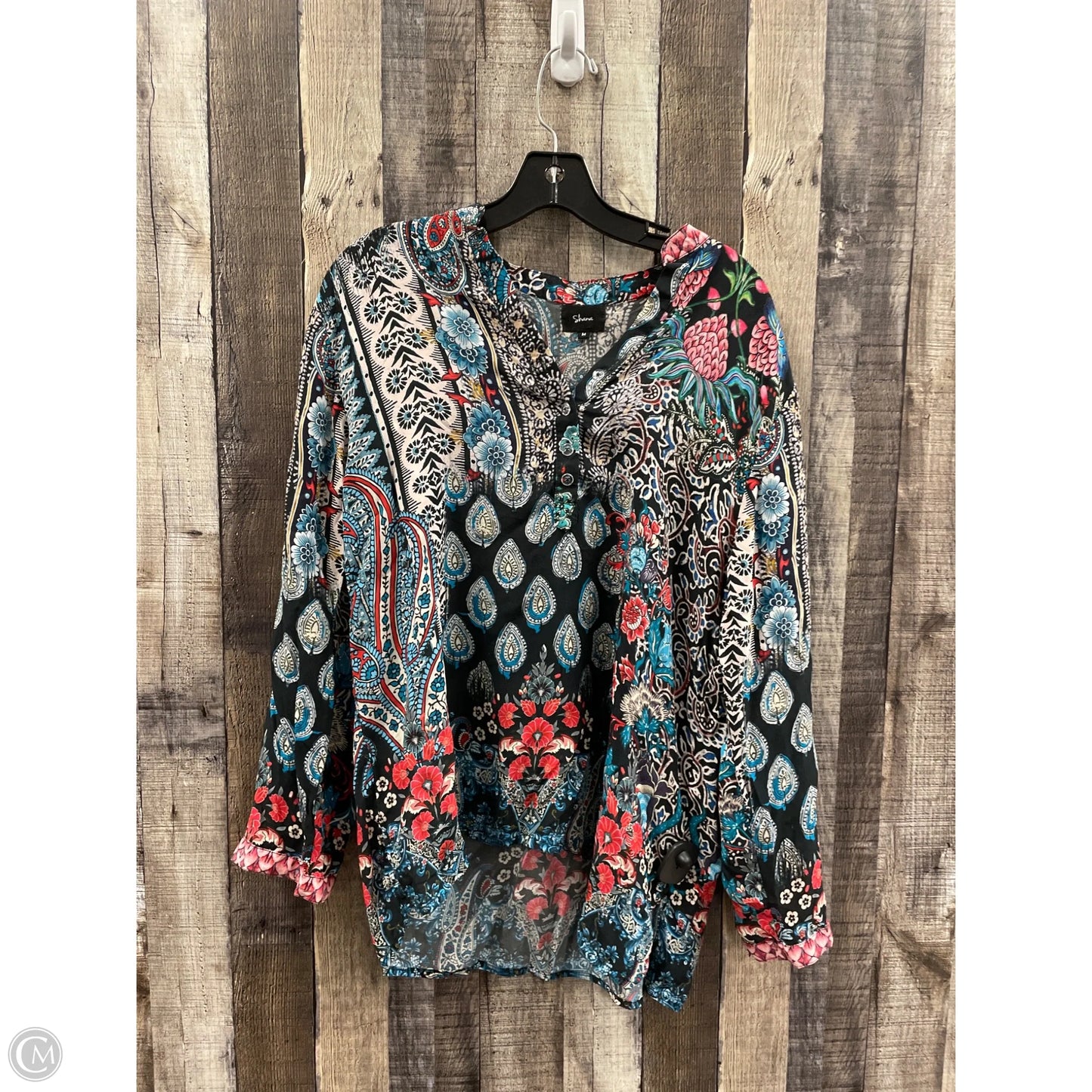 Top Long Sleeve By Cme In Multi-colored, Size: M