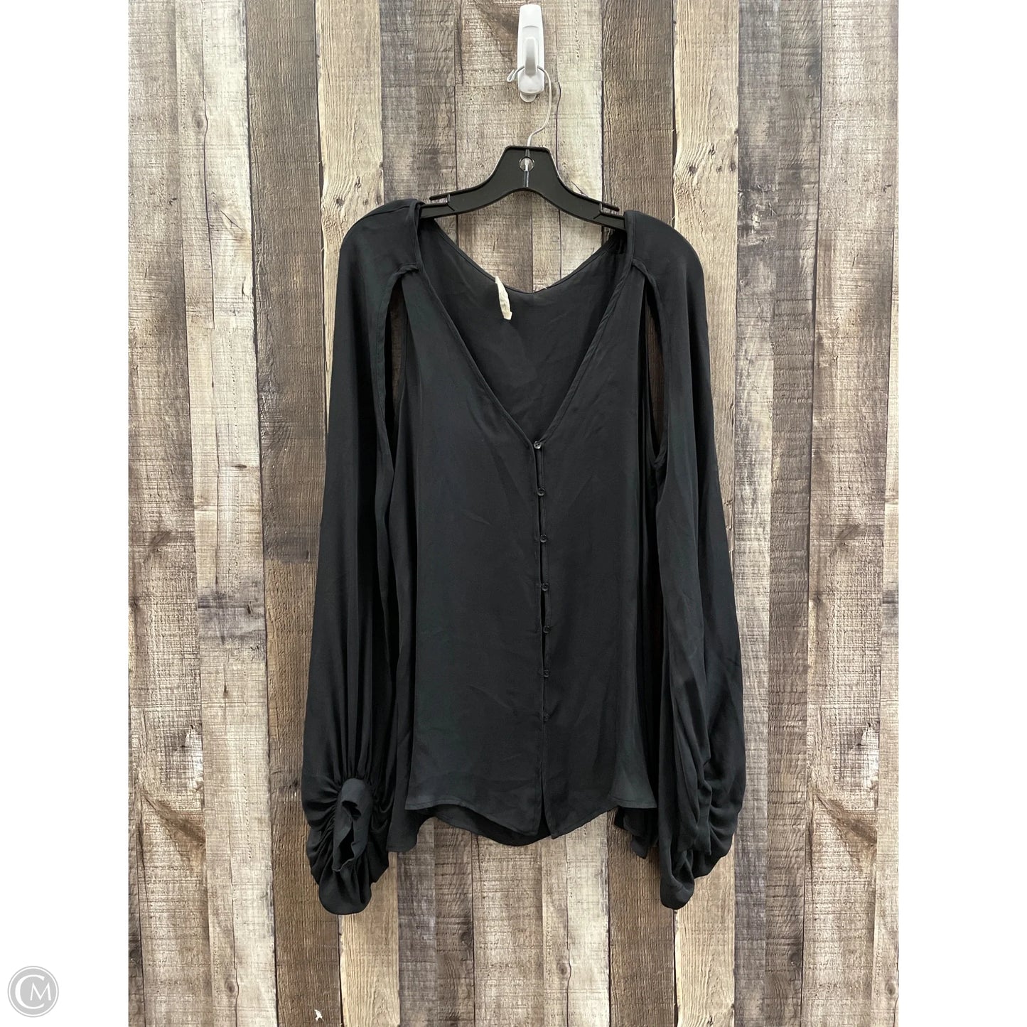 Top Long Sleeve By Cme In Black, Size: M