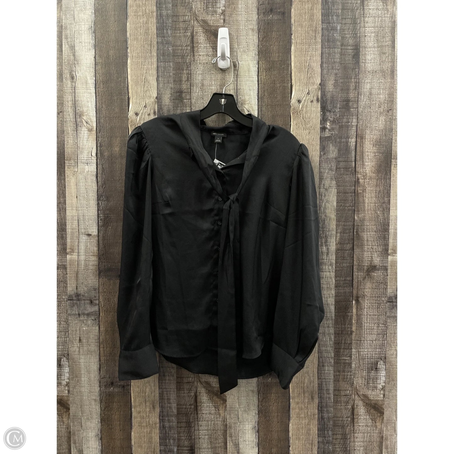 Top Long Sleeve By Ann Taylor In Black, Size: S