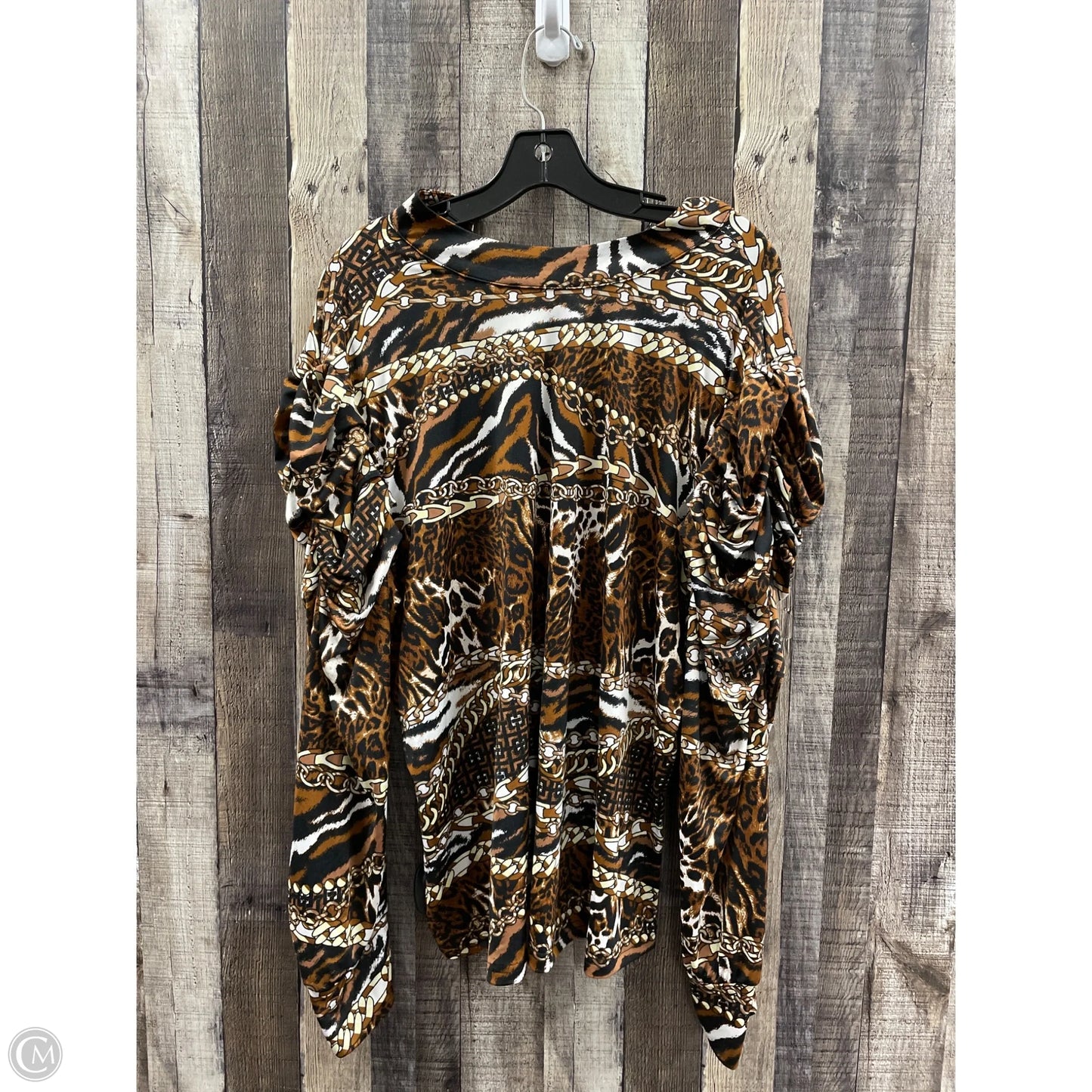 Top Long Sleeve By Ashley Stewart In Animal Print, Size: 3x