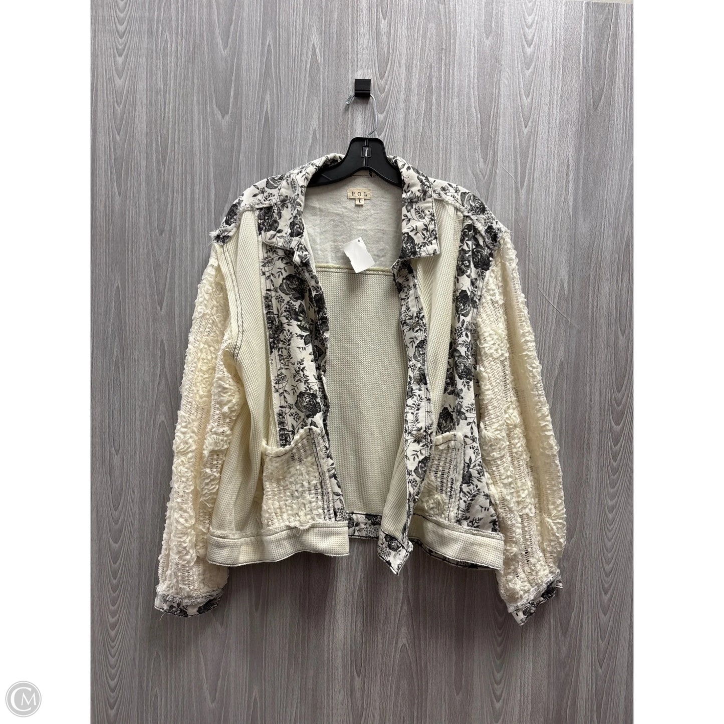 Jacket Denim By Pol In Cream, Size: L