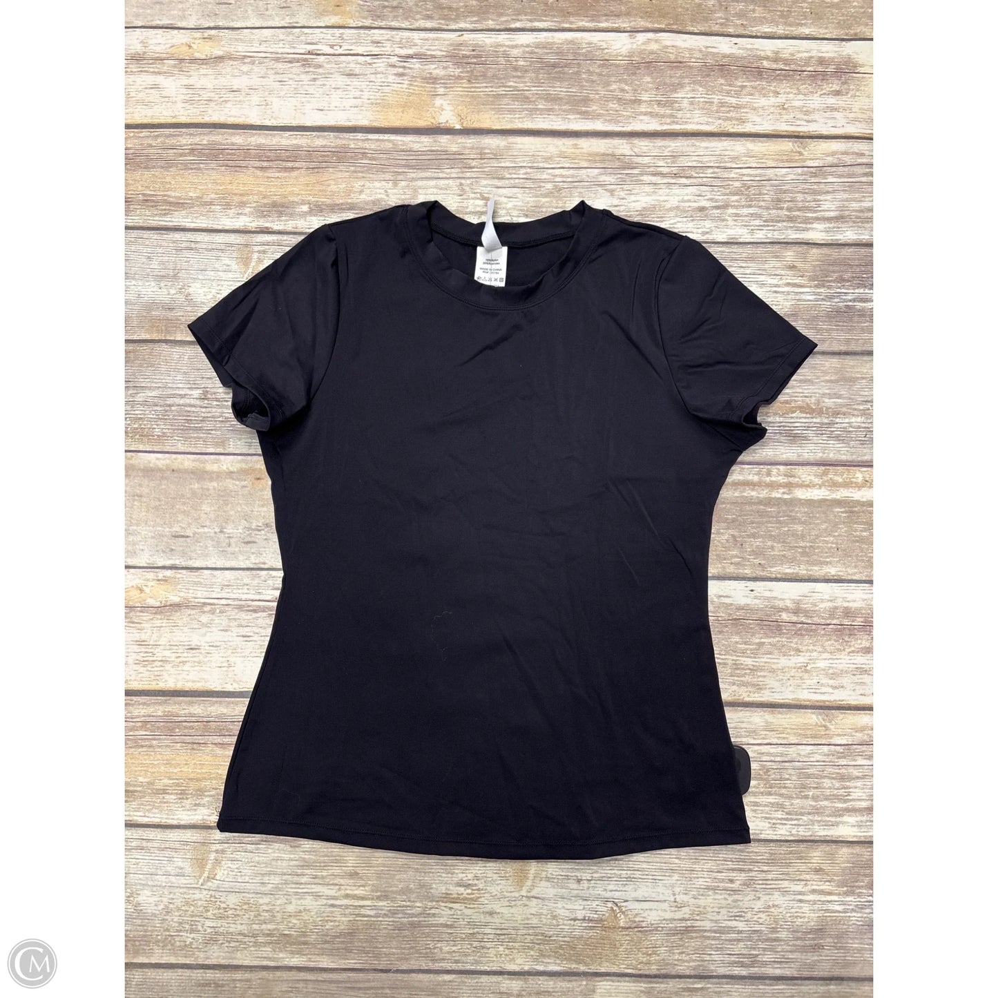 Athletic Top Short Sleeve By Yelete In Black, Size: L