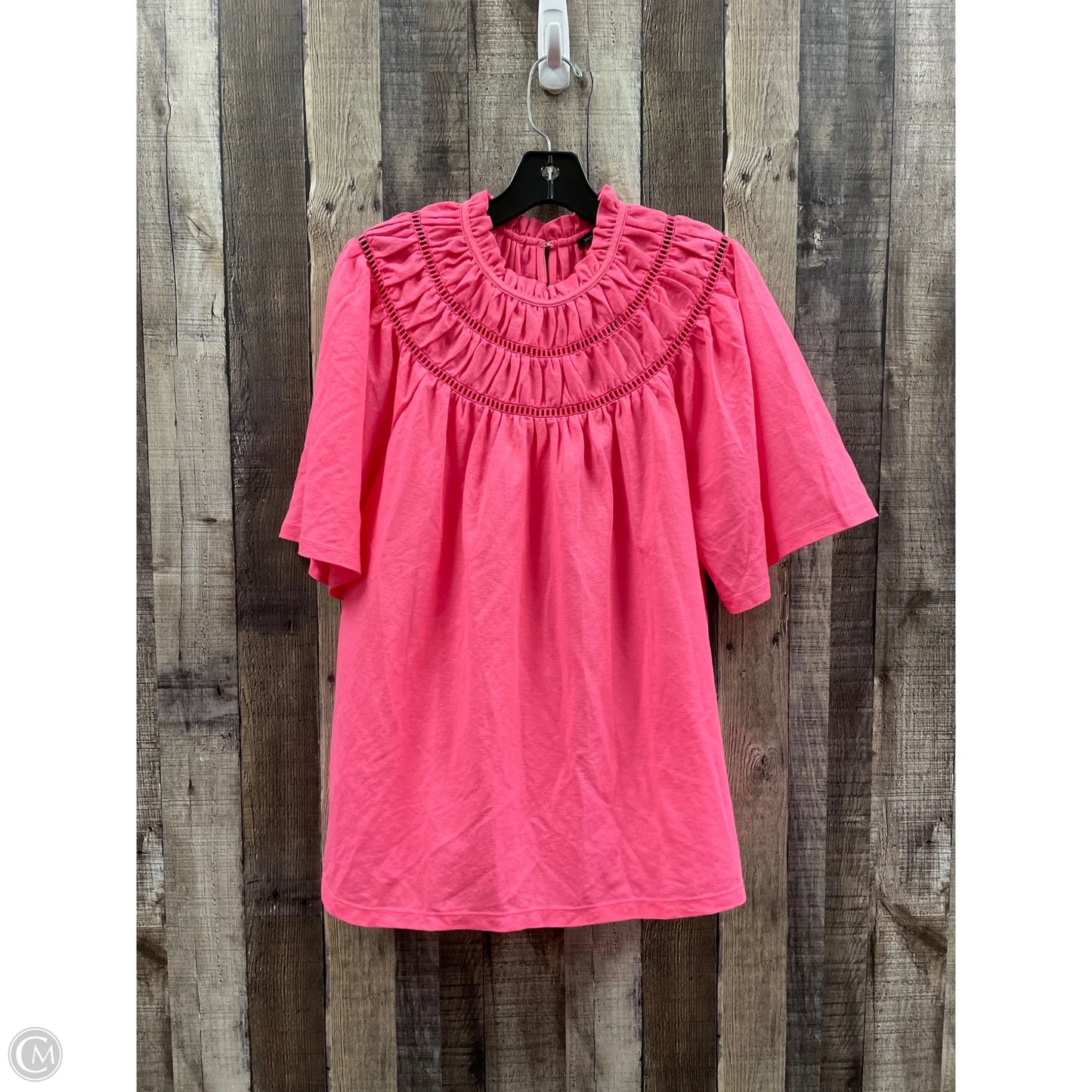 Top Short Sleeve By Ann Taylor In Pink, Size: L