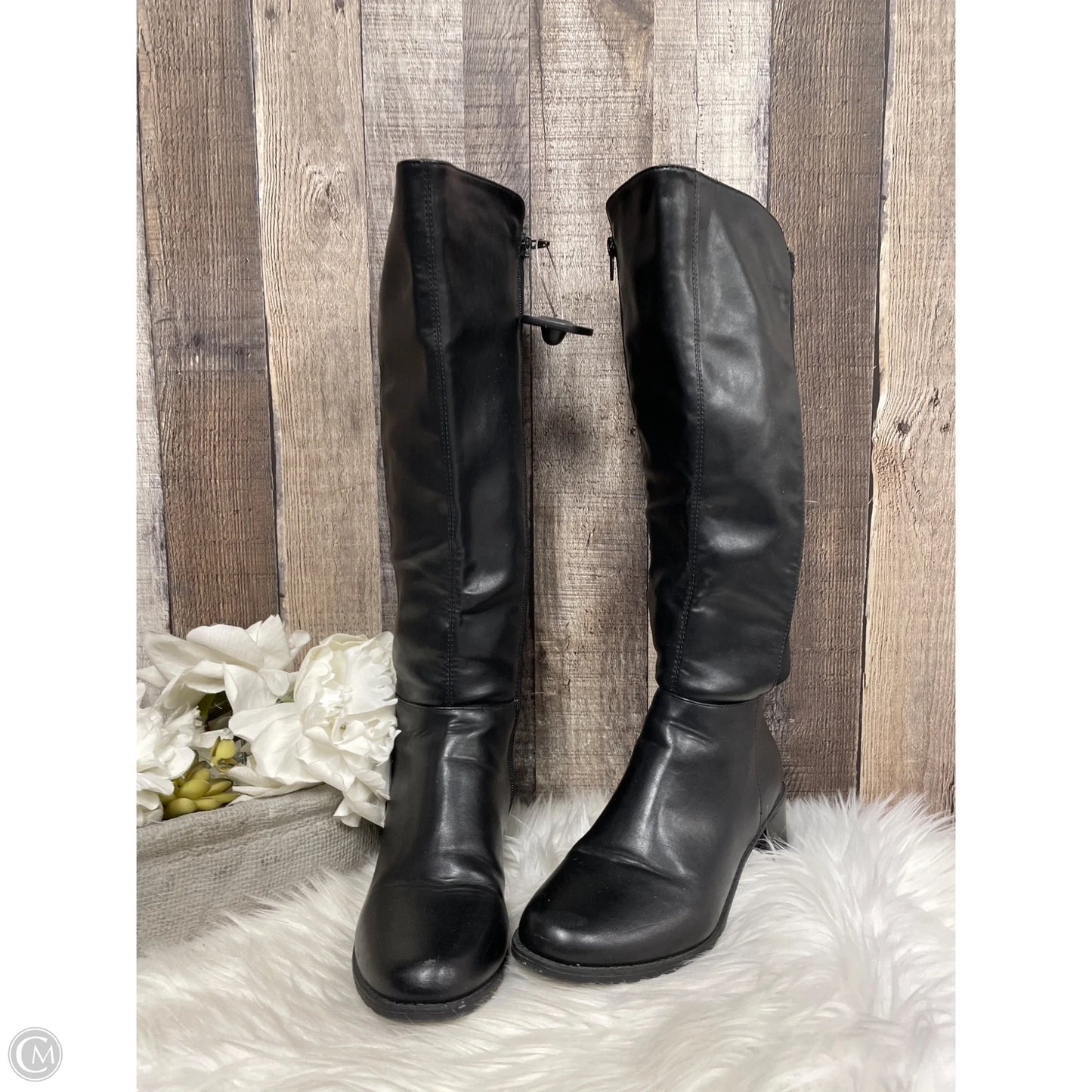 Boots Knee Heels By Kelly And Katie In Black, Size: 7