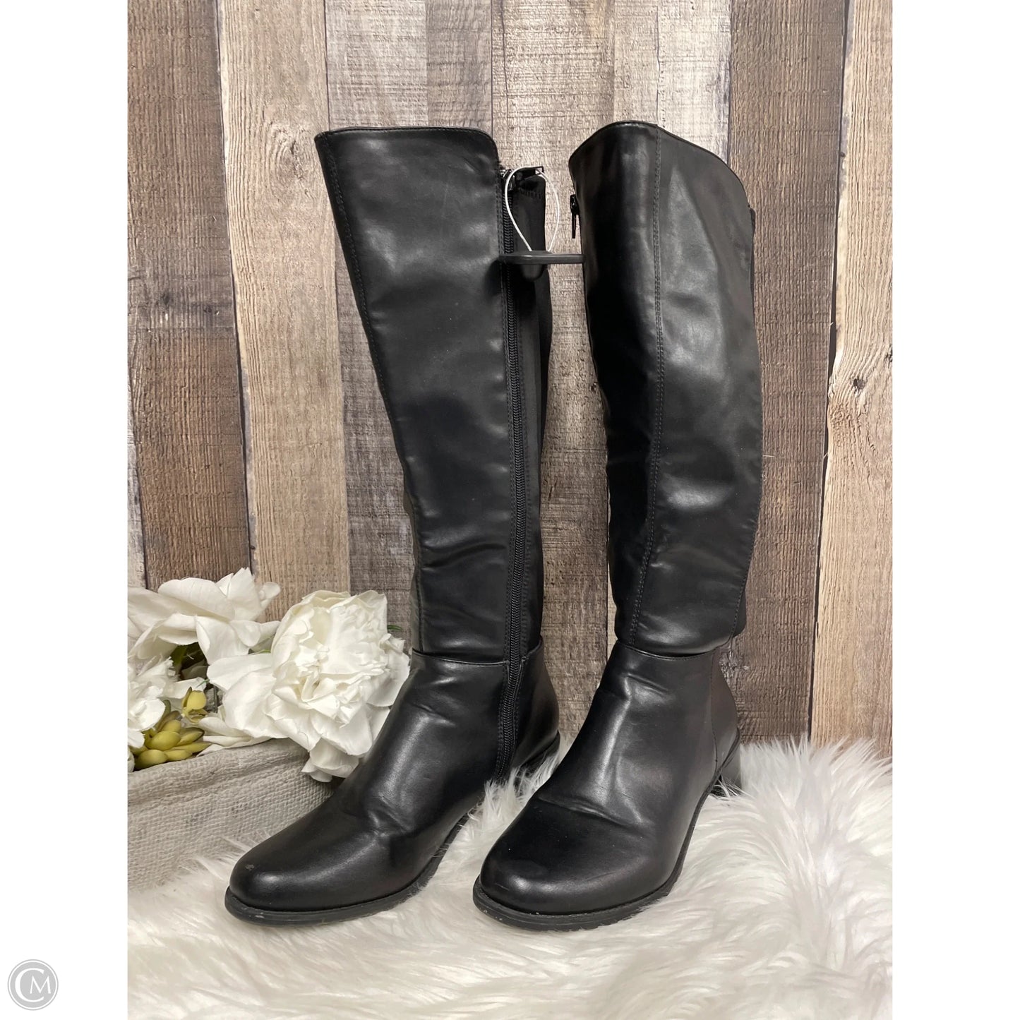 Boots Knee Heels By Kelly And Katie In Black, Size: 7
