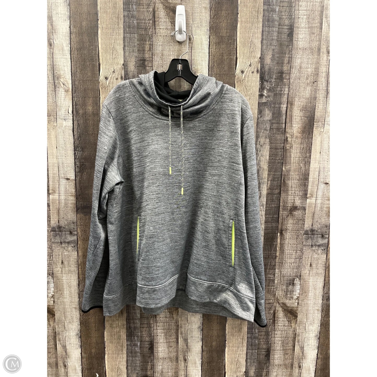 Athletic Sweatshirt Hoodie By Rbx In Grey, Size: 2x