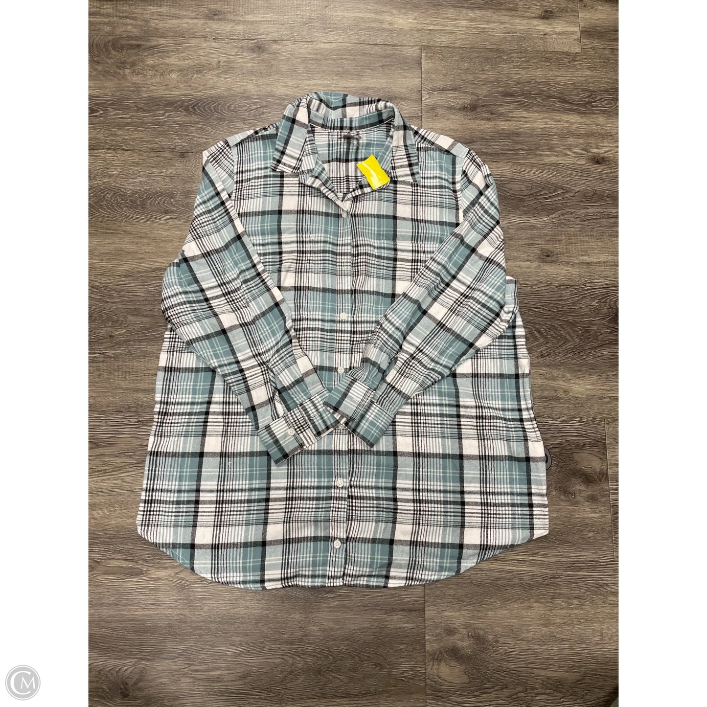 Top Long Sleeve By Falls Creek In Plaid Pattern, Size: 1x