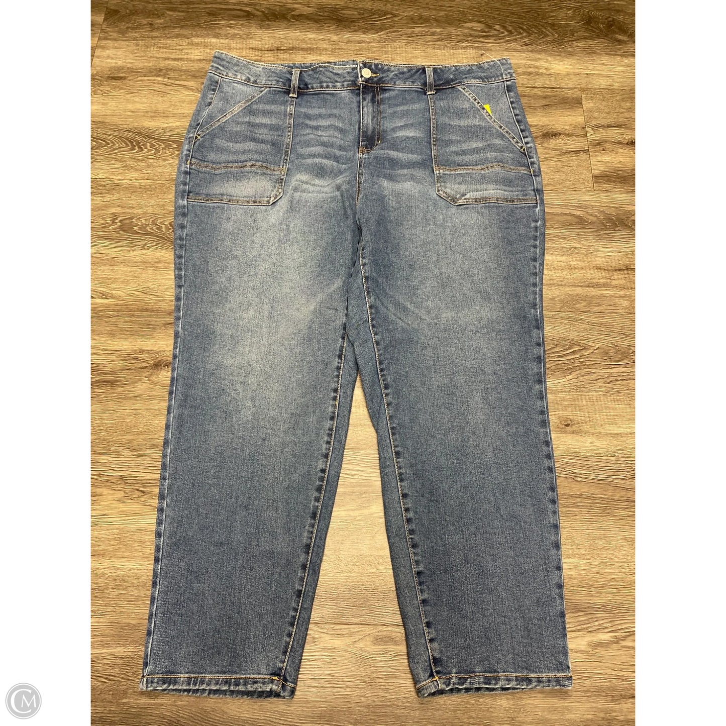 Jeans Straight By Terra & Sky In Blue Denim, Size: 22