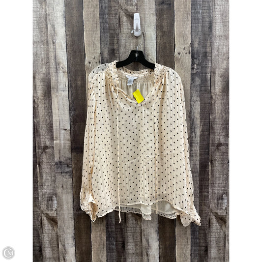 Top Long Sleeve By Ophelia Roe In Polkadot Pattern, Size: 2x