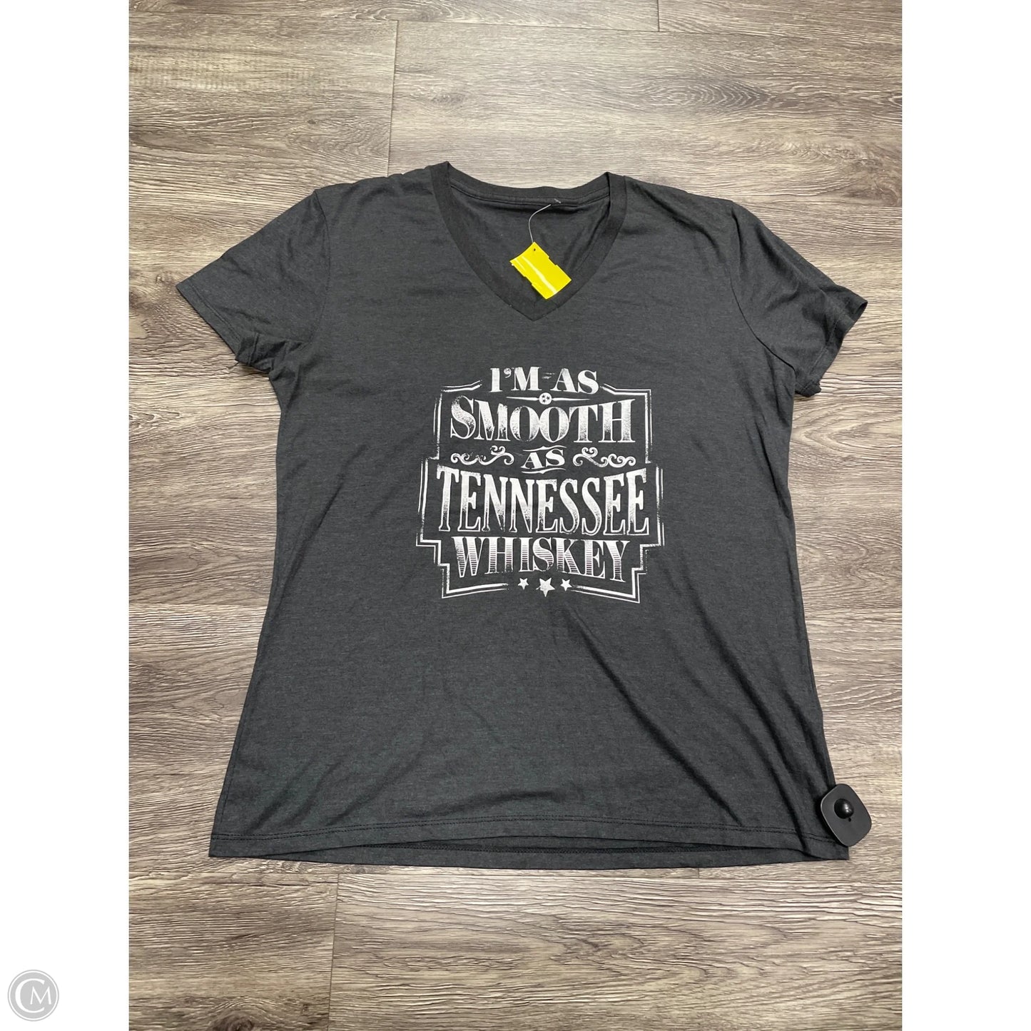 Top Short Sleeve By Cme In Grey, Size: L