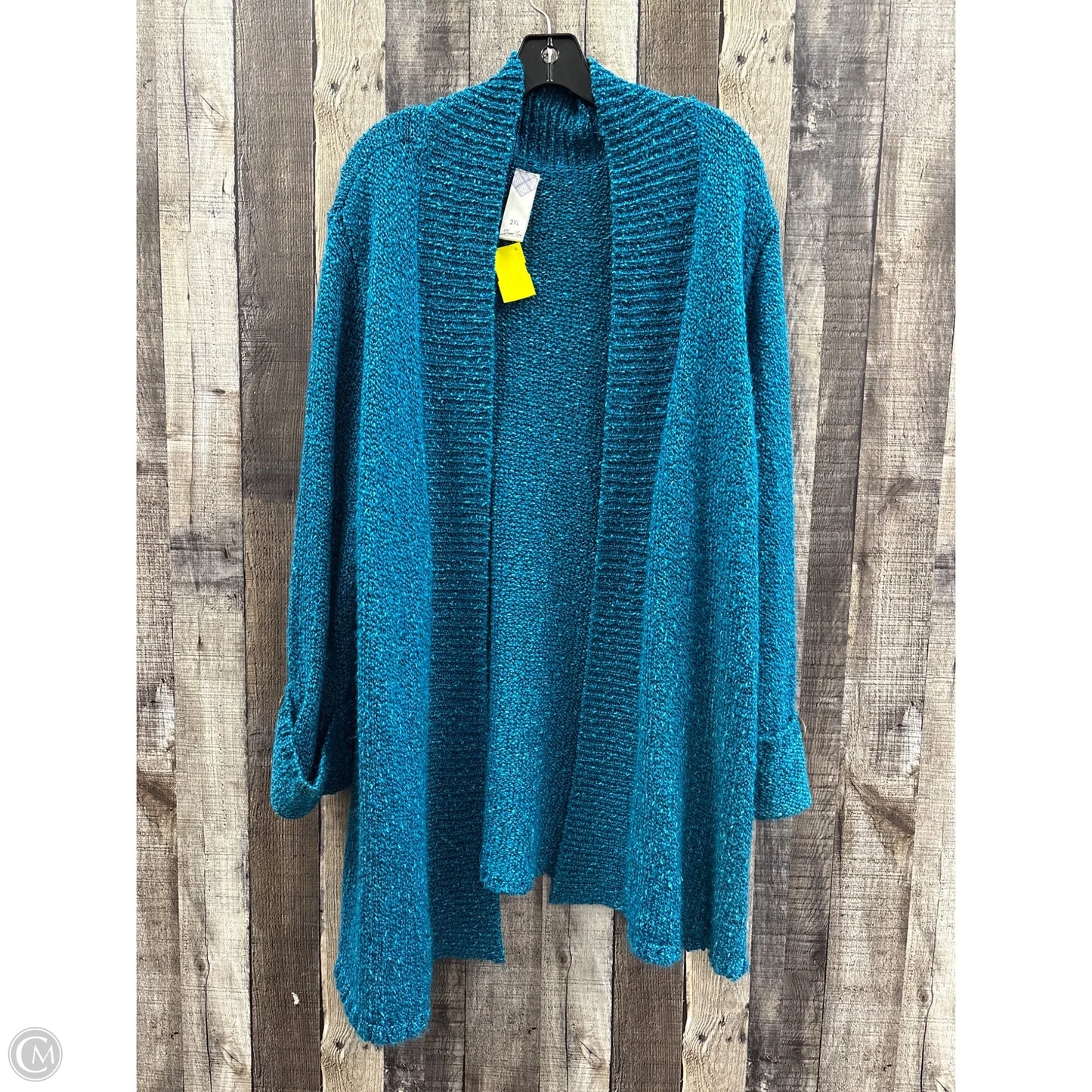 Sweater Cardigan By Cme In Teal, Size: 2x