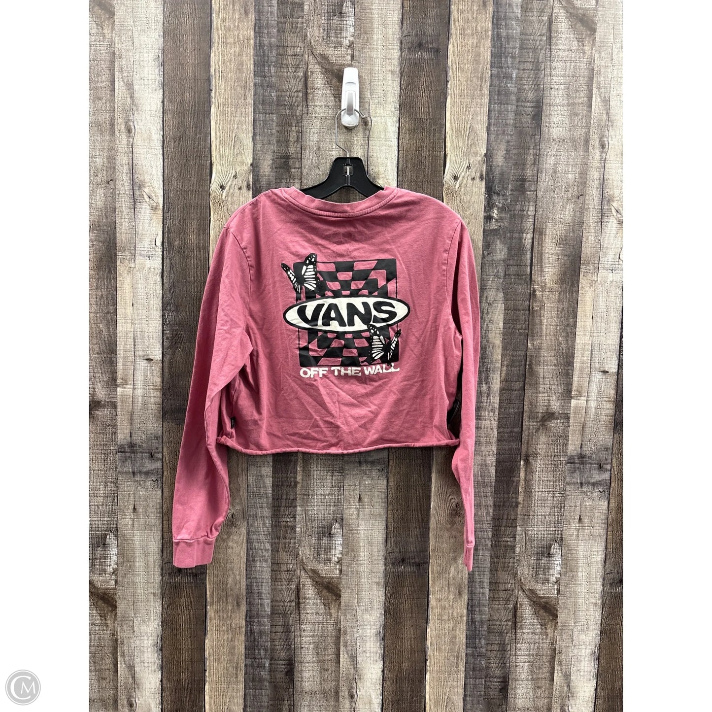 Top Long Sleeve Basic By Vans In Pink, Size: L