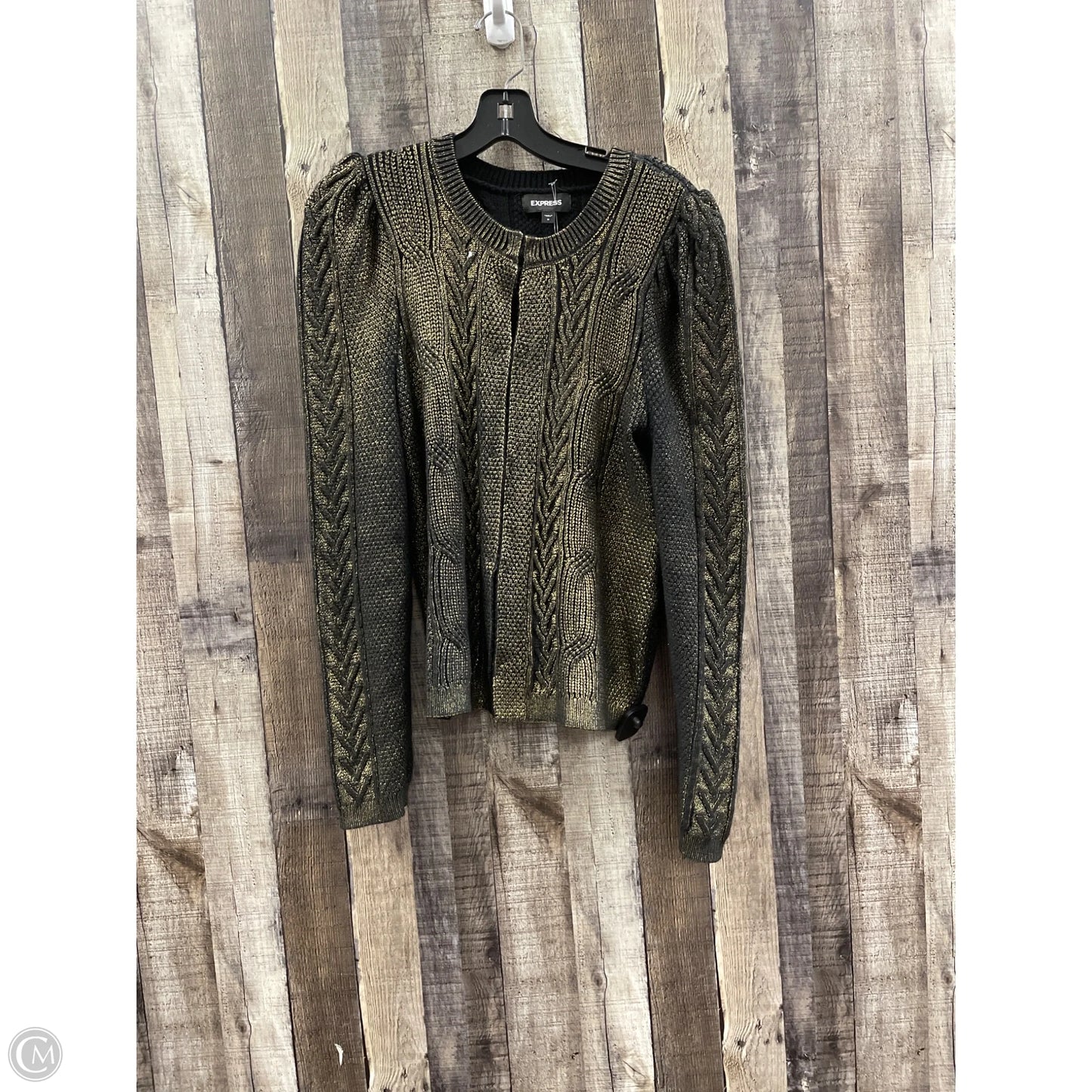 Sweater Cardigan By Express In Gold, Size: M