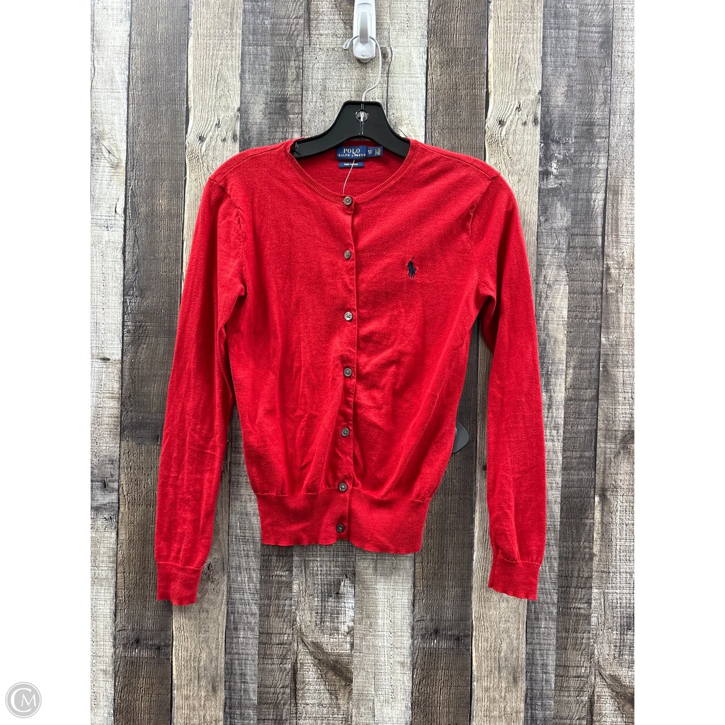 Cardigan By Polo Ralph Lauren In Red, Size: Xs