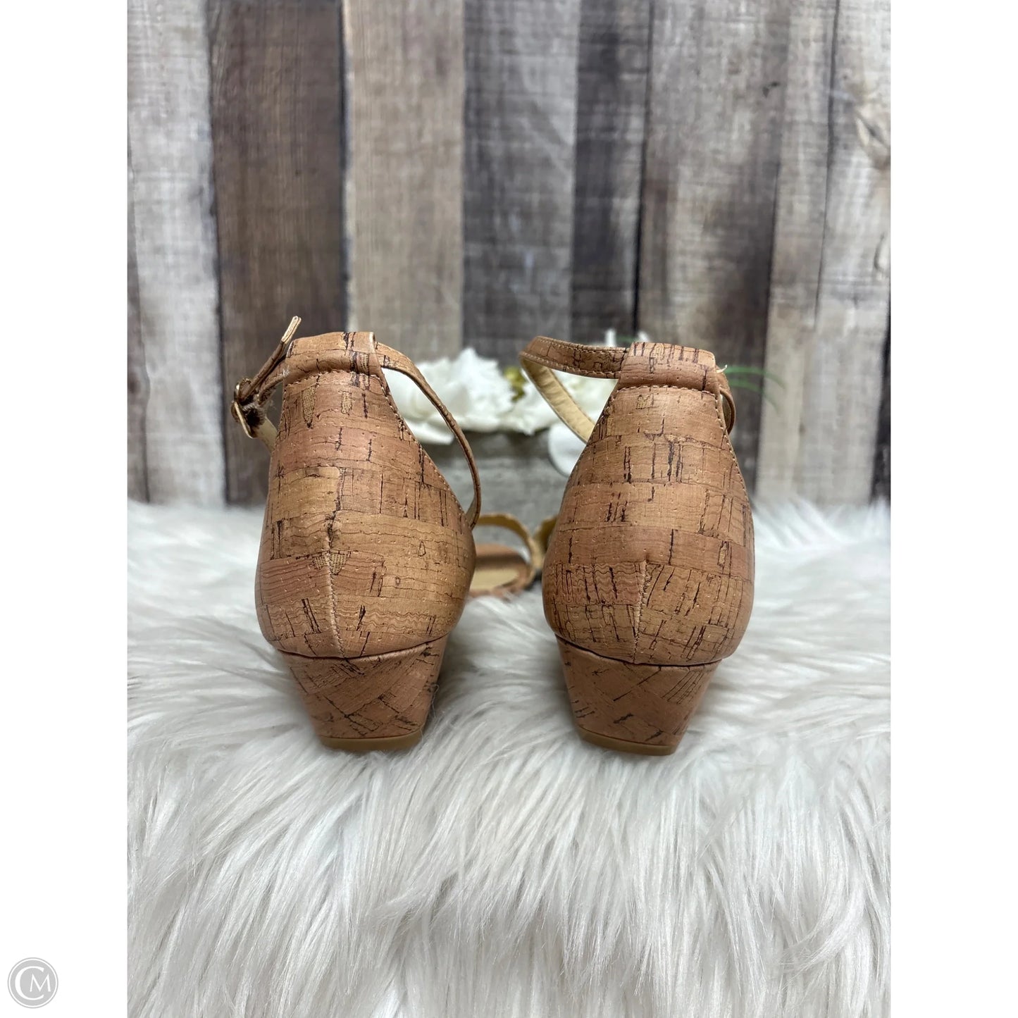 Sandals Heels Wedge By Chinese Laundry In Brown, Size: 7