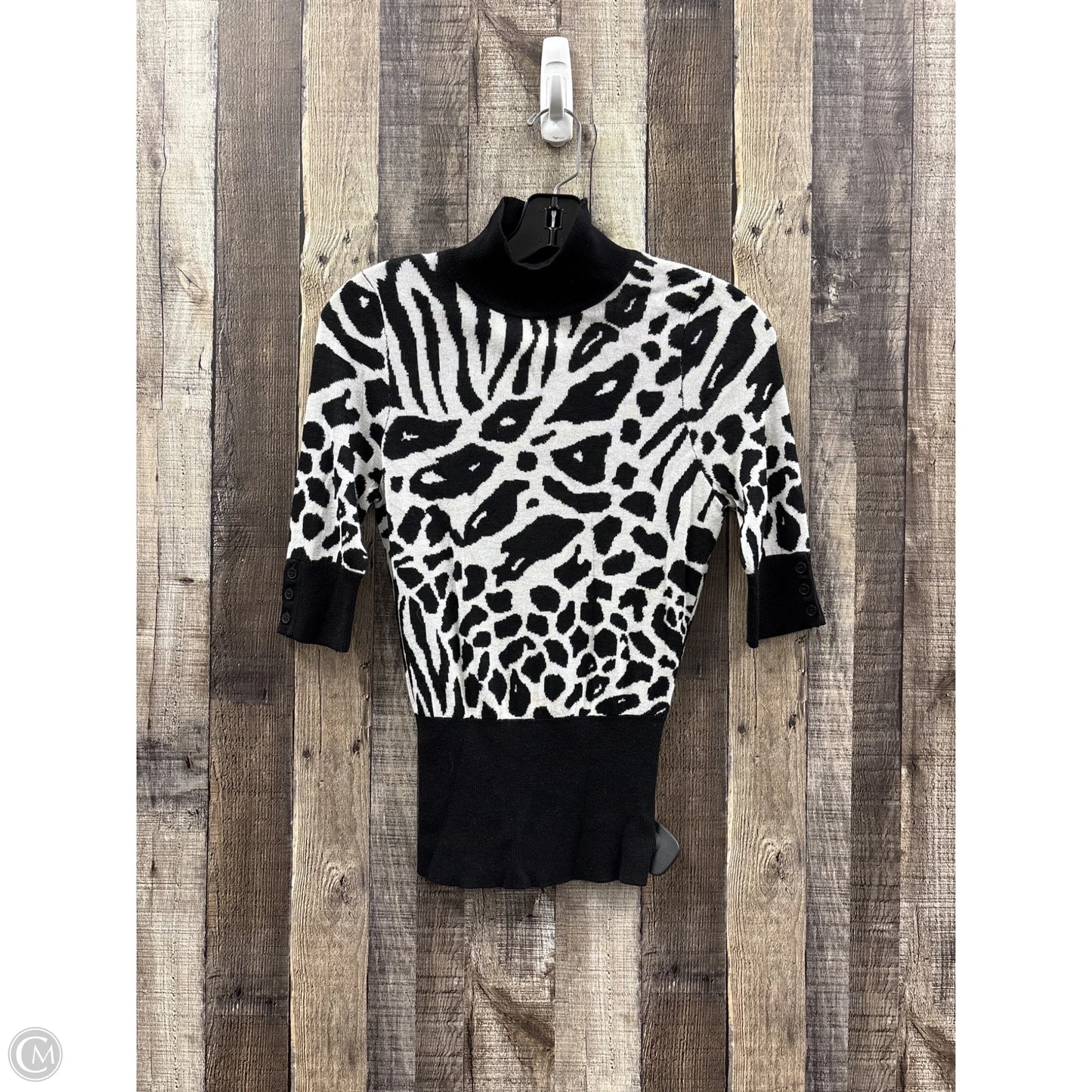 Sweater Short Sleeve By Express In Animal Print, Size: Xs